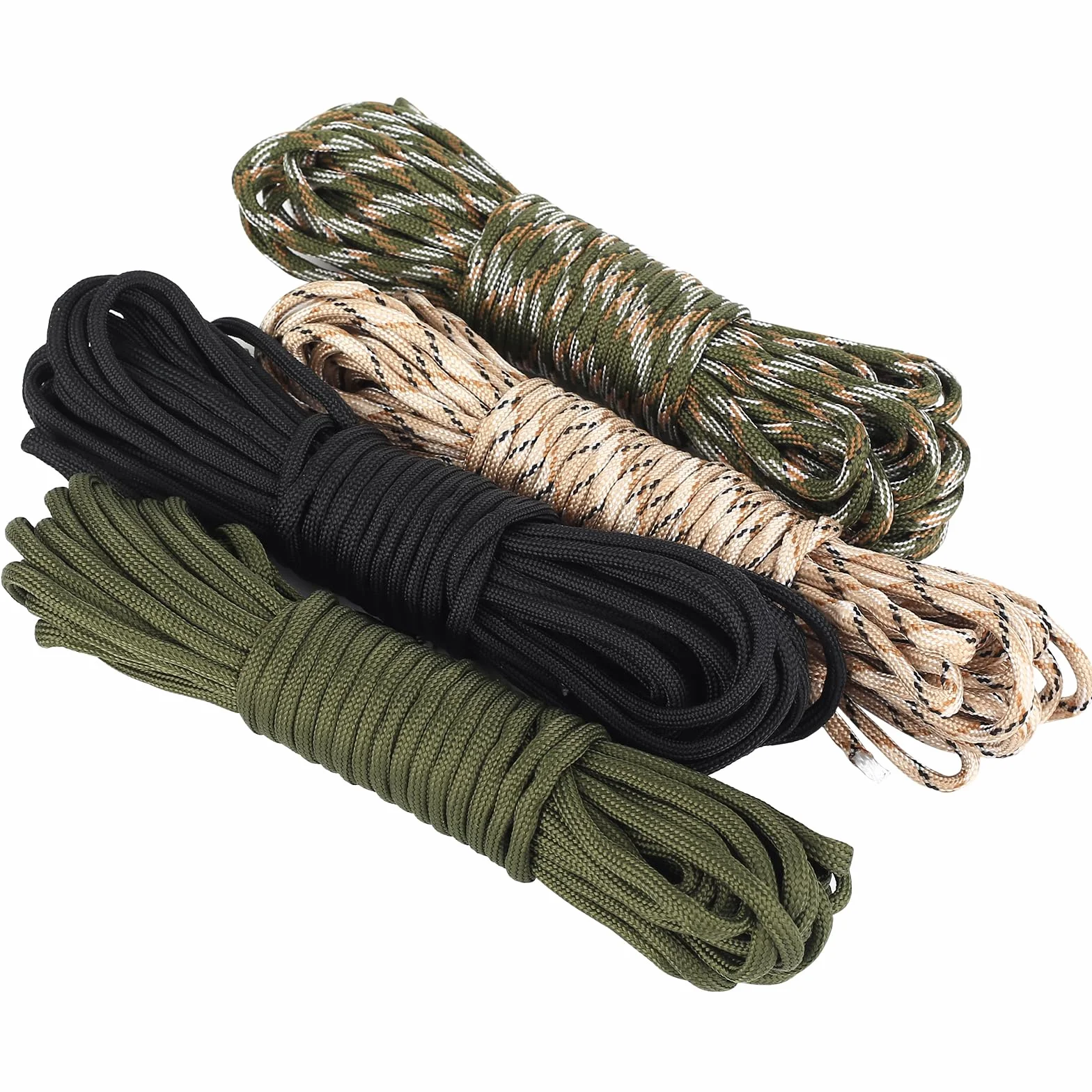 Cuerda Paracord Multiusos 4mm x 10m, 4 Unidades para Manualidades, Senderismo y Camping