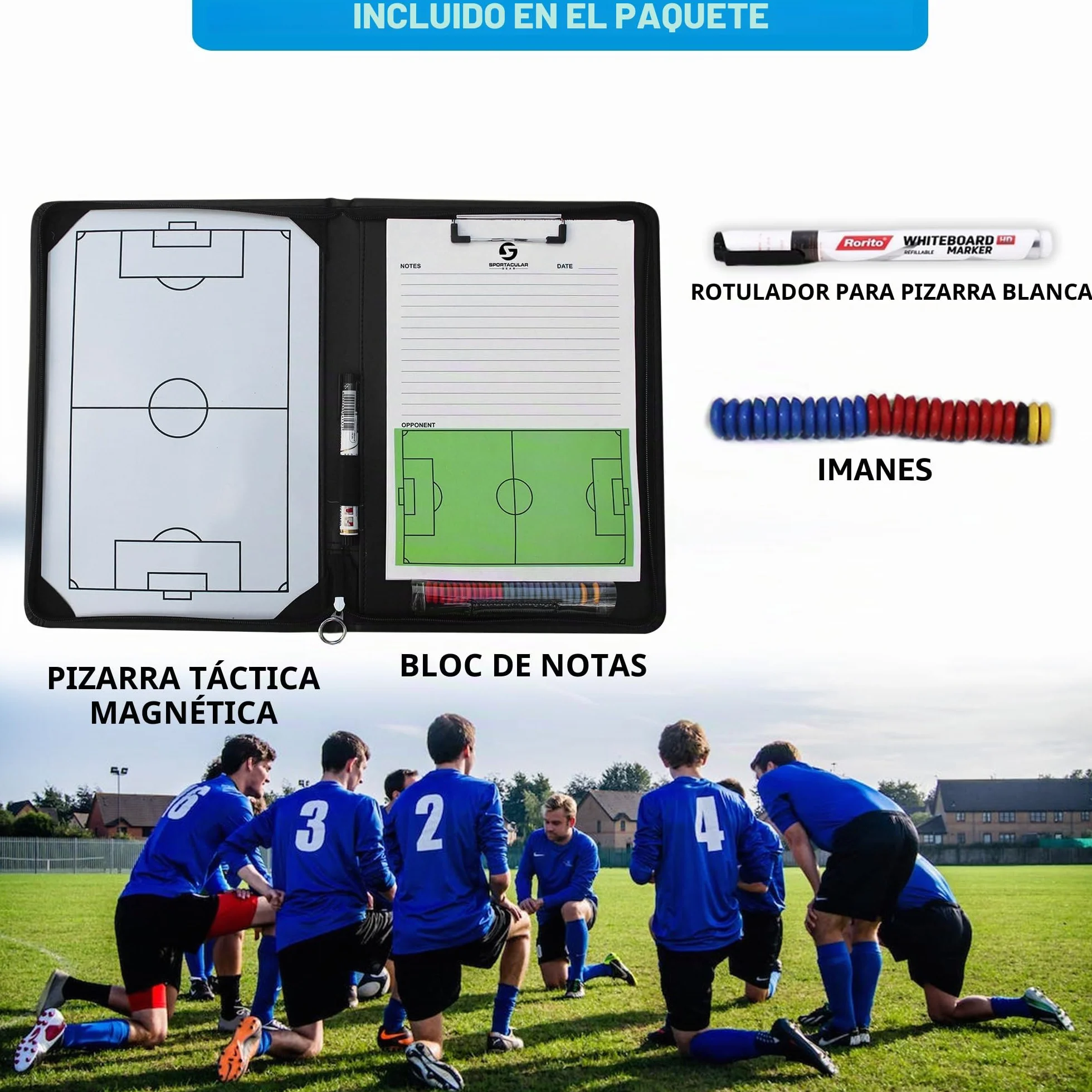 Carpeta Táctica Plegable para Entrenamiento de Fútbol