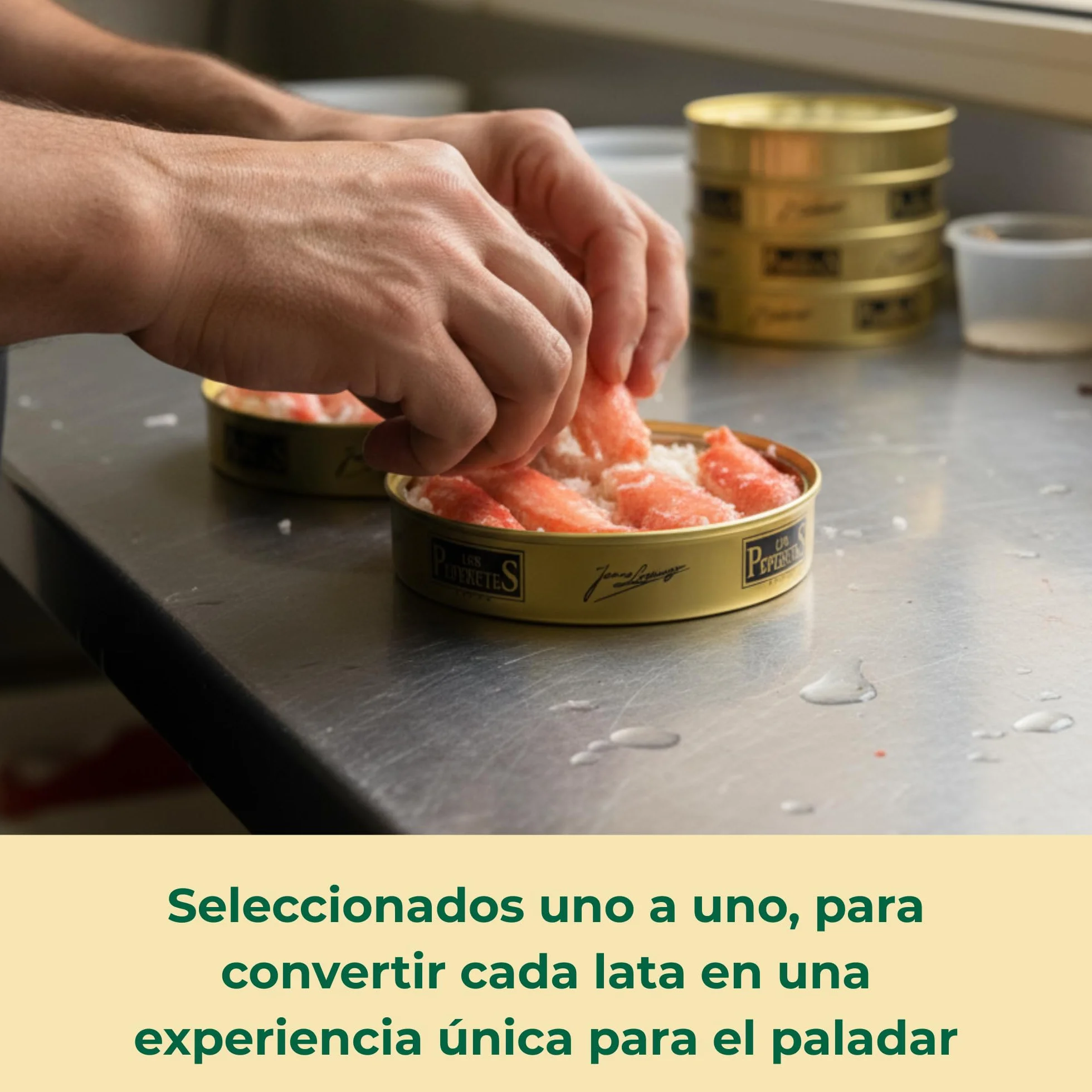 LOS PEPERETES Cangrejo de las Nieves 120 g | Marisco Gallego Gourmet | Carne de Cangrejo del Atlántico | Conserva Artesanal y Natural | Producto Premium con Sabor del Mar de Galicia