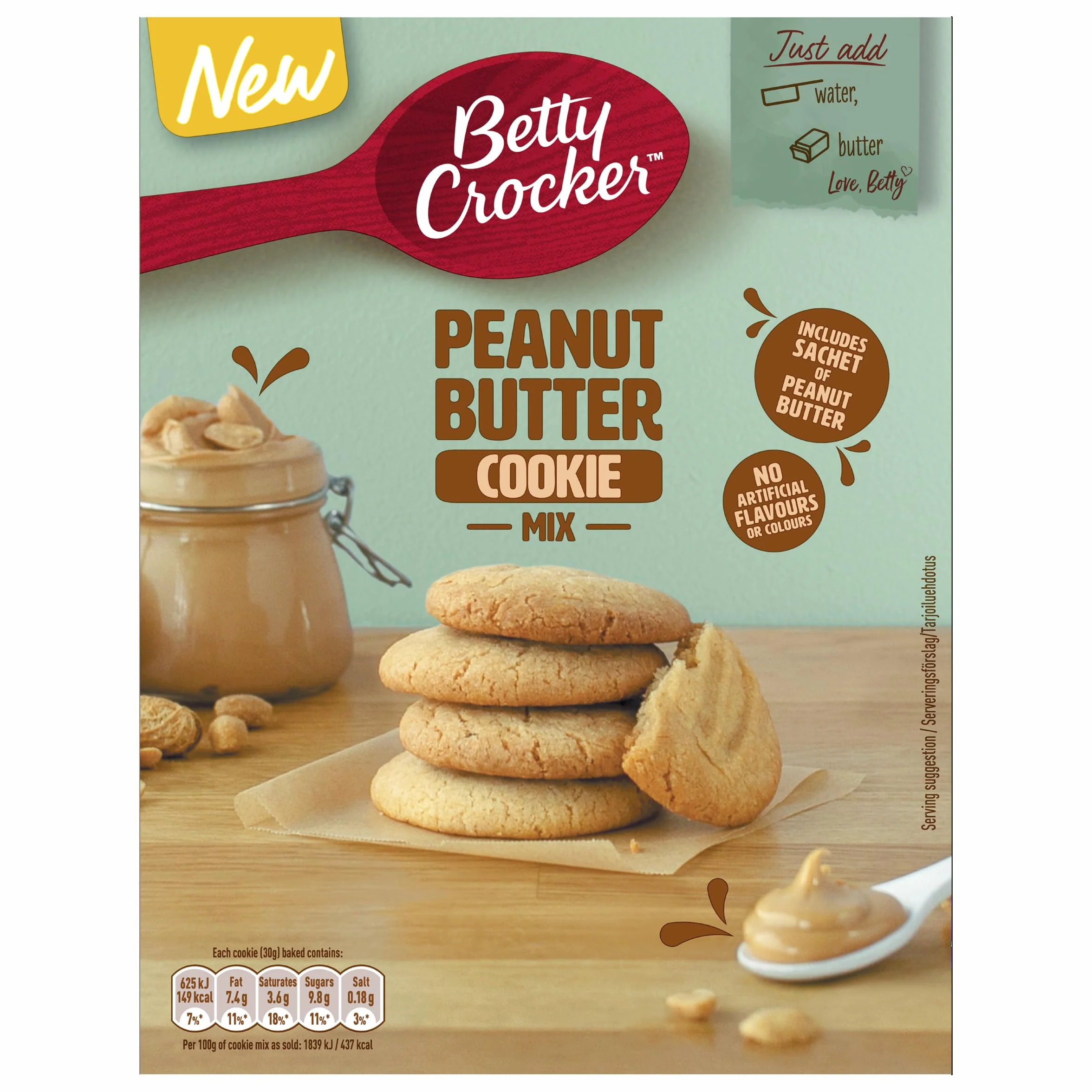 Betty Crocker Mezcla para galletas de mantequilla de cacahuete 310g
