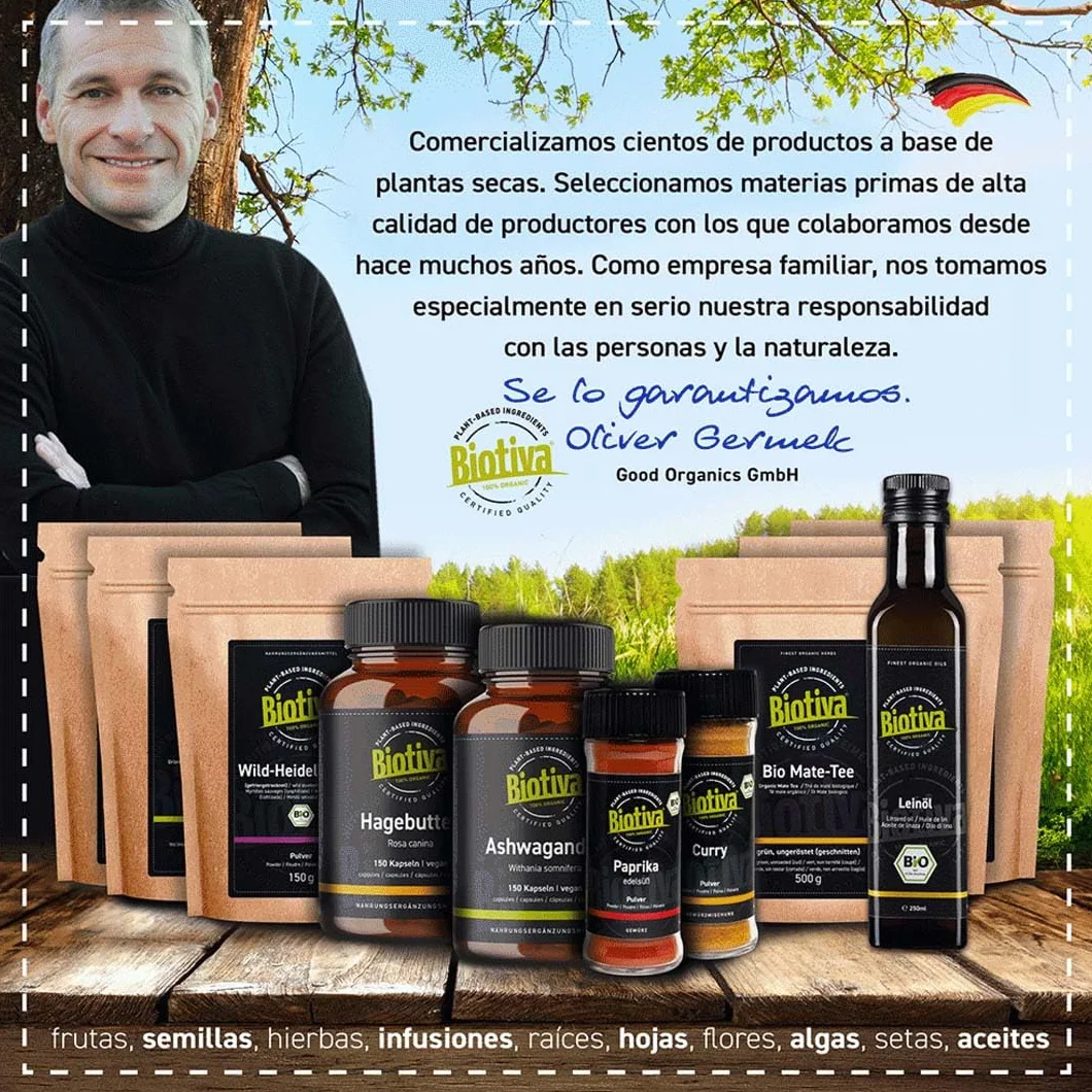 Biotiva Harina de almendra orgánica 1000g sin gluten rica en fibra y proteínas