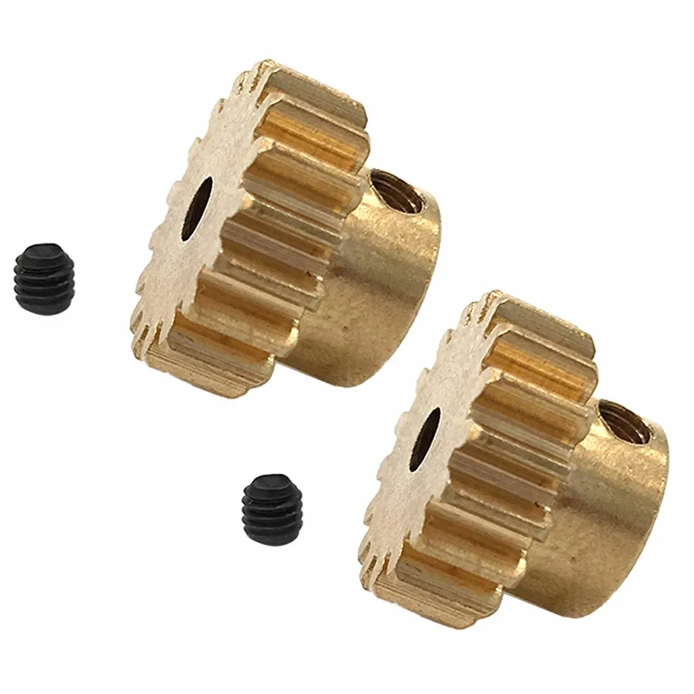 2 Piezas de Engranajes de Motor de latón 17 Dientes de piñón Dorado for WLtoys 12428 12423 12628 y Eje de diámetro de 3.175 mm RC Car Crawler Truck Buggy