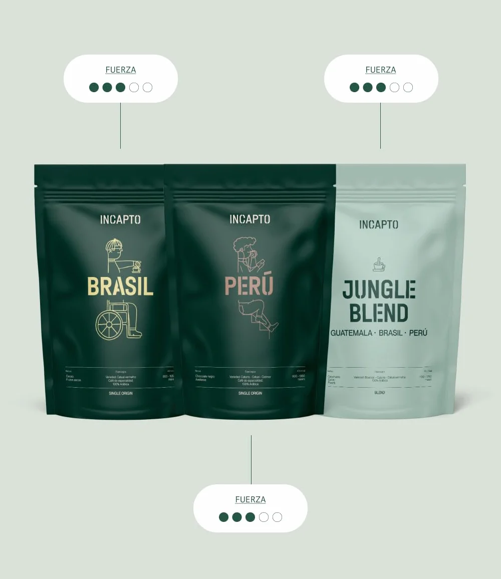 Incapto Pack de Cafés Especial Café con Leche, Café en Grano Natural, Specialty Coffee +80 SCA, 3x500g