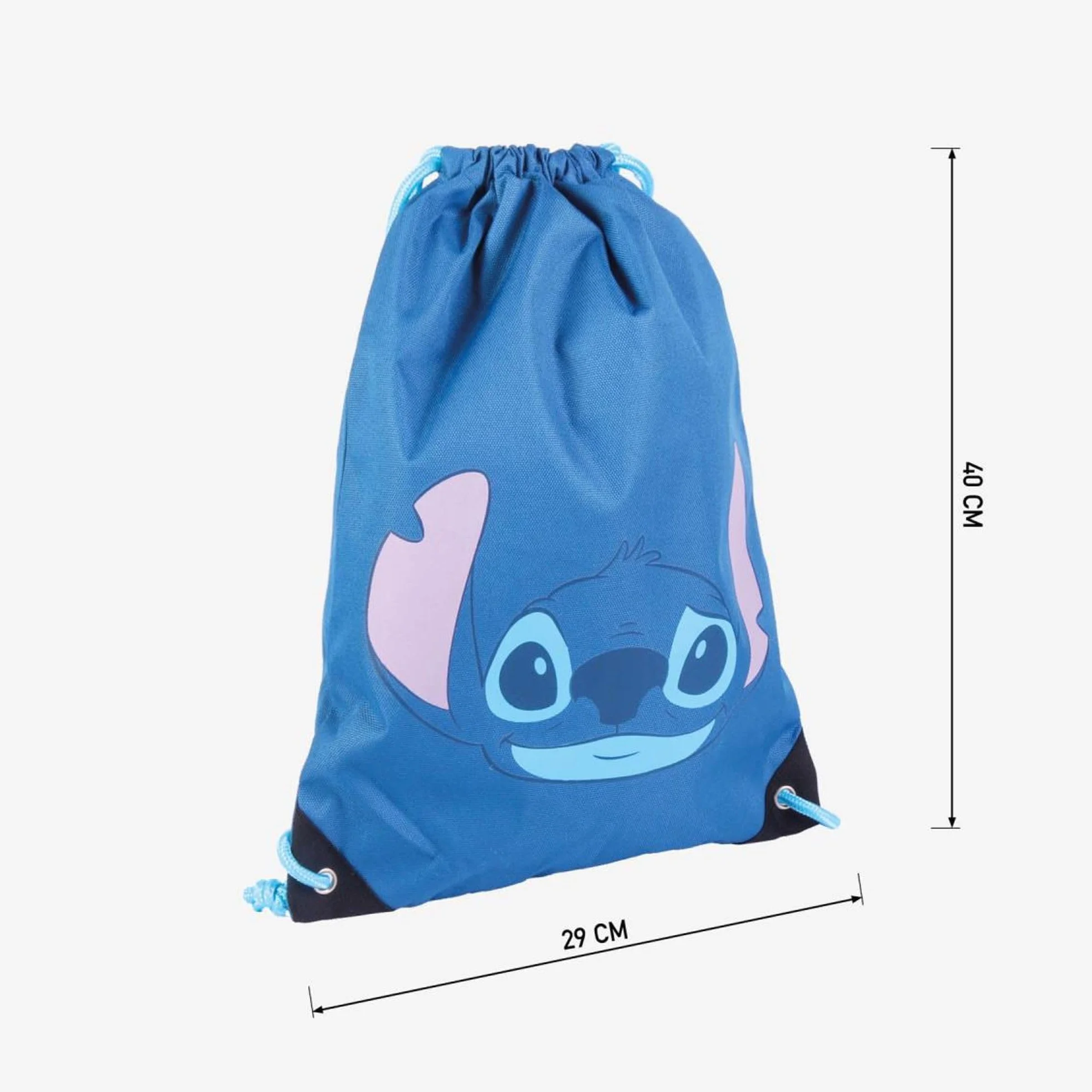 Bolsa Mochila Cuerdas Infantil Stitch Disney Licencia Oficial Unisex niños Azul Pequeño