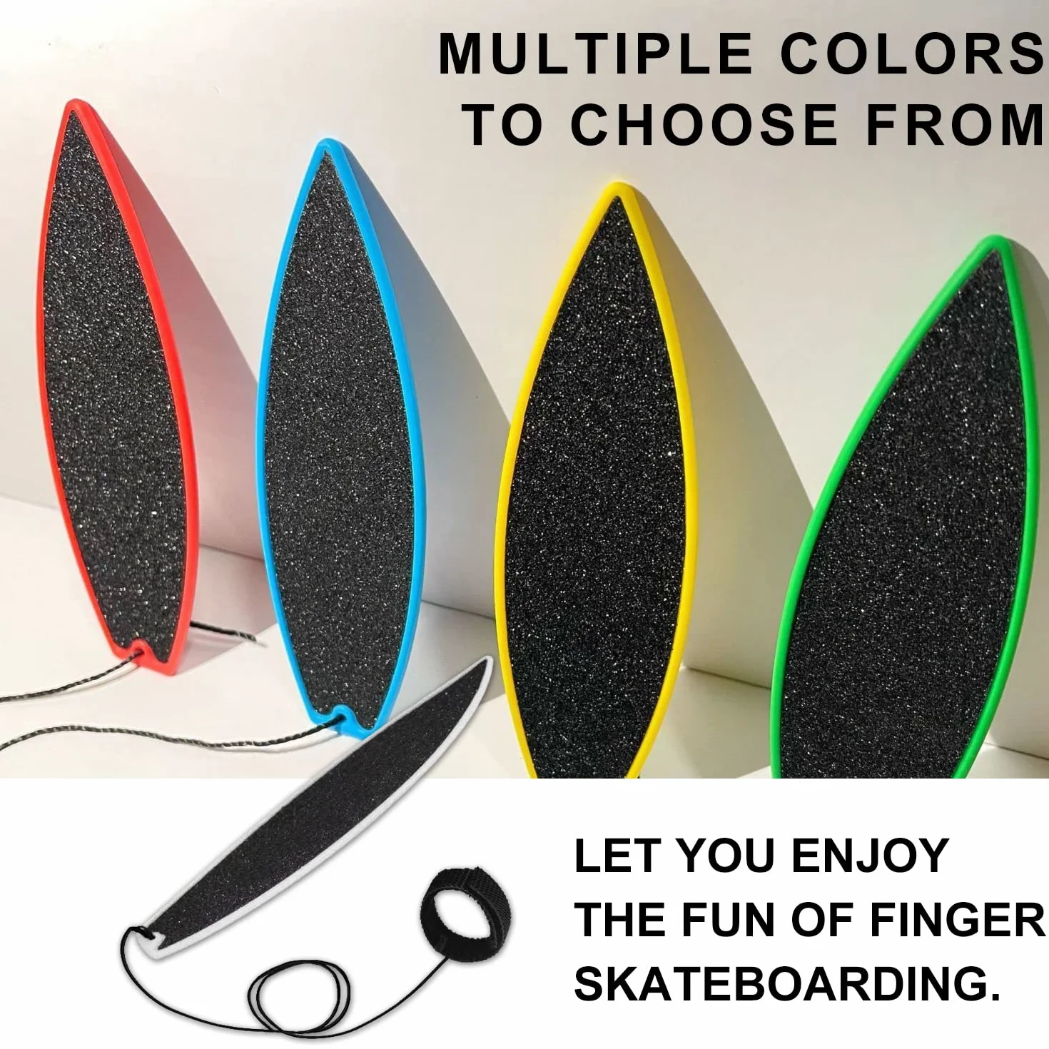 Paquete de 5 Tablas de Surf para Dedos, Mini Tablas de Surf para Niños, Adolescentes y Adultos (Azul, Verde, Amarillo, Rojo, Blanco)