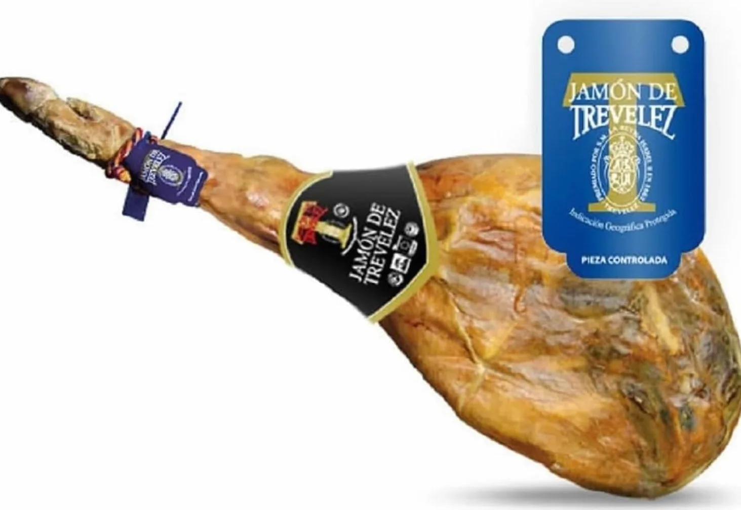 LalolaGourmet® - Jamón Serrano de Trevélez I.G.P. Etiqueta Azul (7.5/ 8kg) – Curación Natural +17 Meses – Sin Gluten, Sin Aditivos ni Conservantes – Jamón Aromas de Sierra Nevada