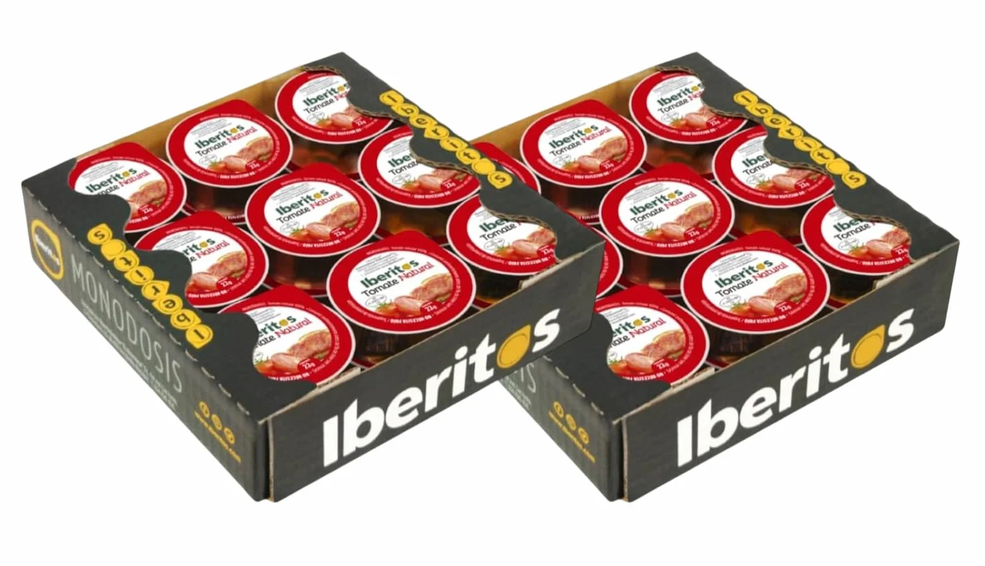 Iberitos Tomate Natural Monodosis Tomate Rallado Sin Conservantes ni Colorantes 18 x 22 g