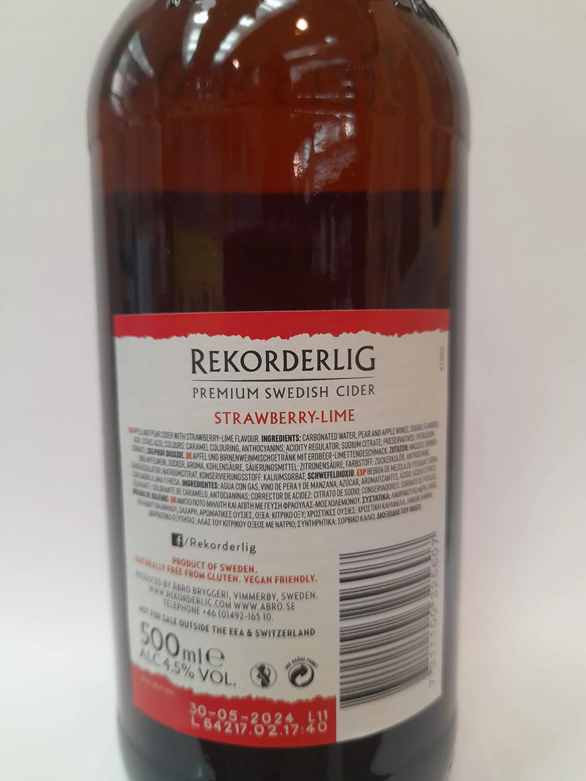 Sidra Sueca Rekorderlig Fresa y Lima 50Cl x 6 uds