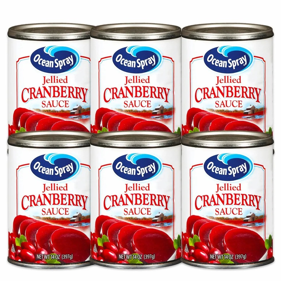 Ocean Spray, Jellied Cranberry Sauce, 14oz Can (Pack of 6)