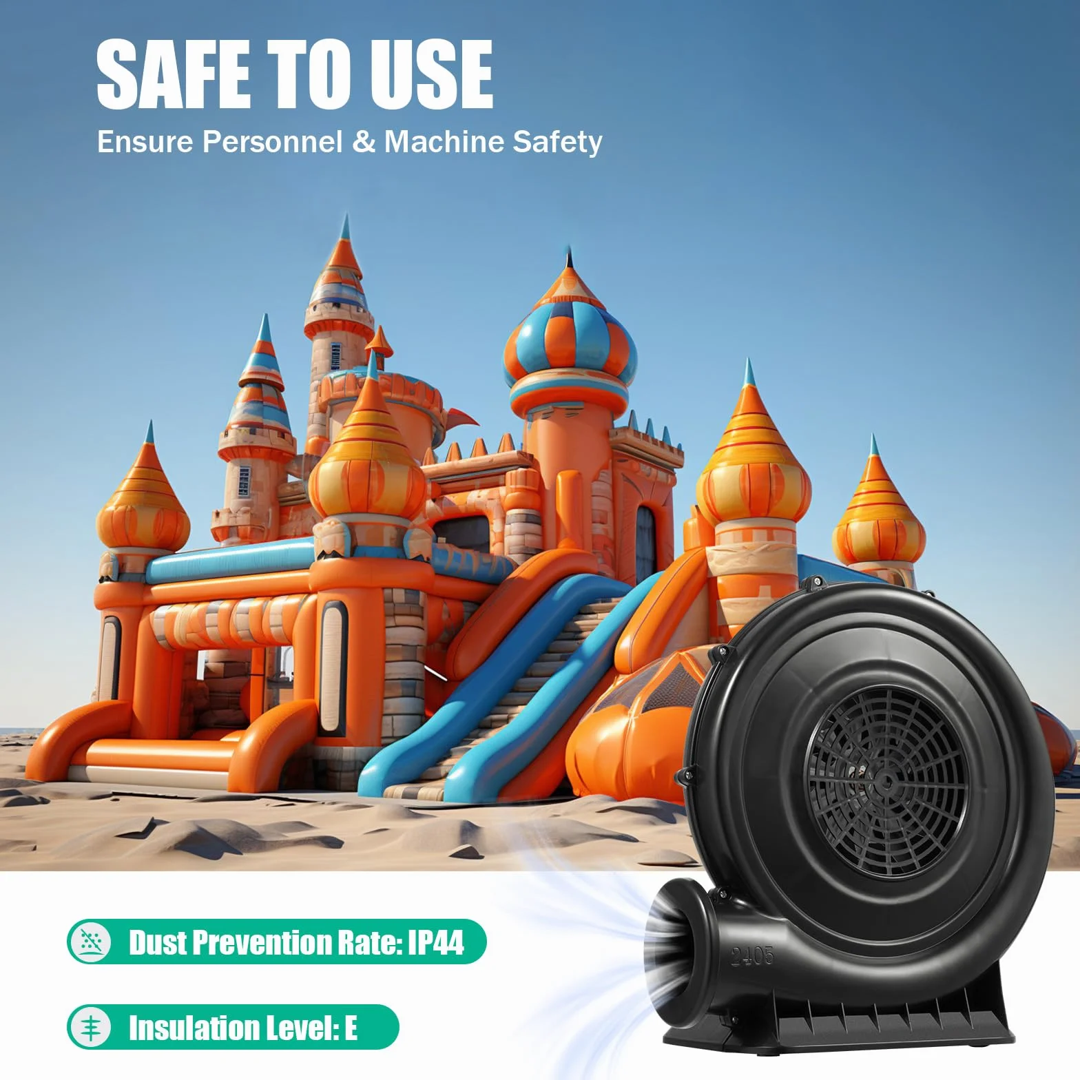 Ventilador permanente 220V 370W para juguetes inflables