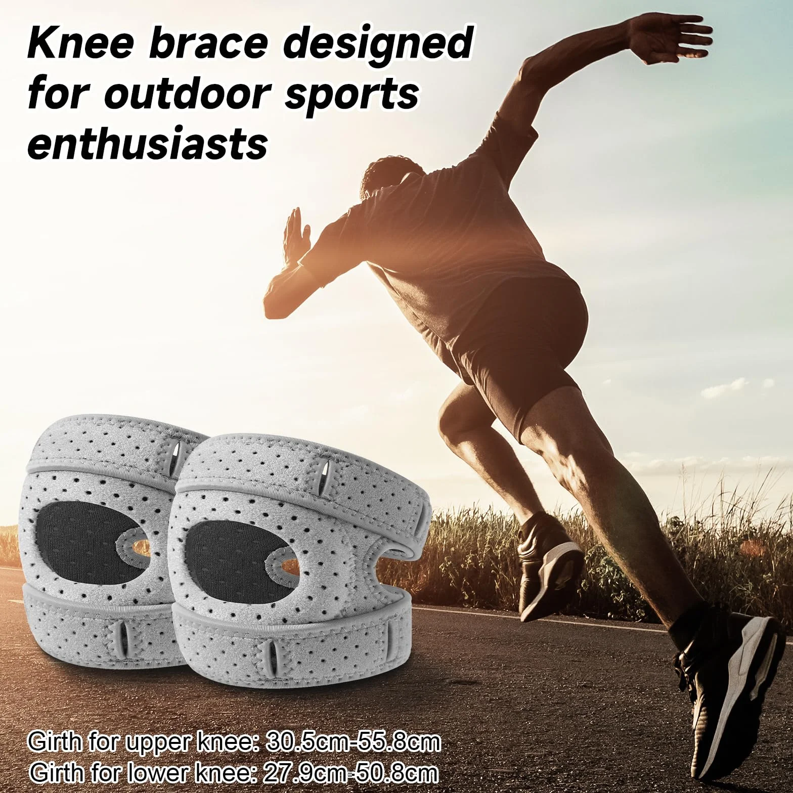 Rodillera Deportiva Ajustable Transpirable Antideslizante Hombre Mujer Menisco Ligamento Entrenamiento Correr
