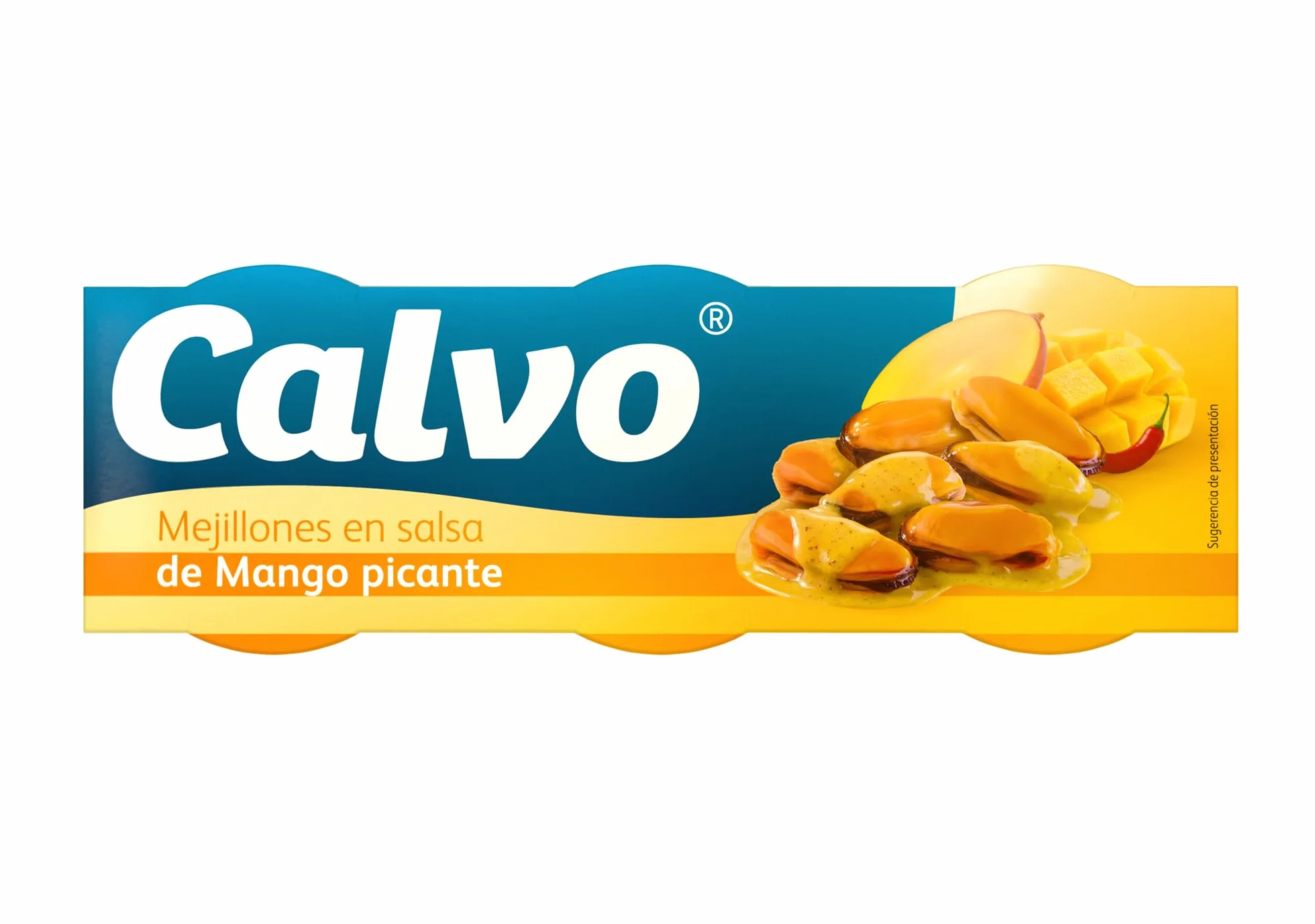 Calvo Mejillones en salsa de Mango picante Pack3 x 80g