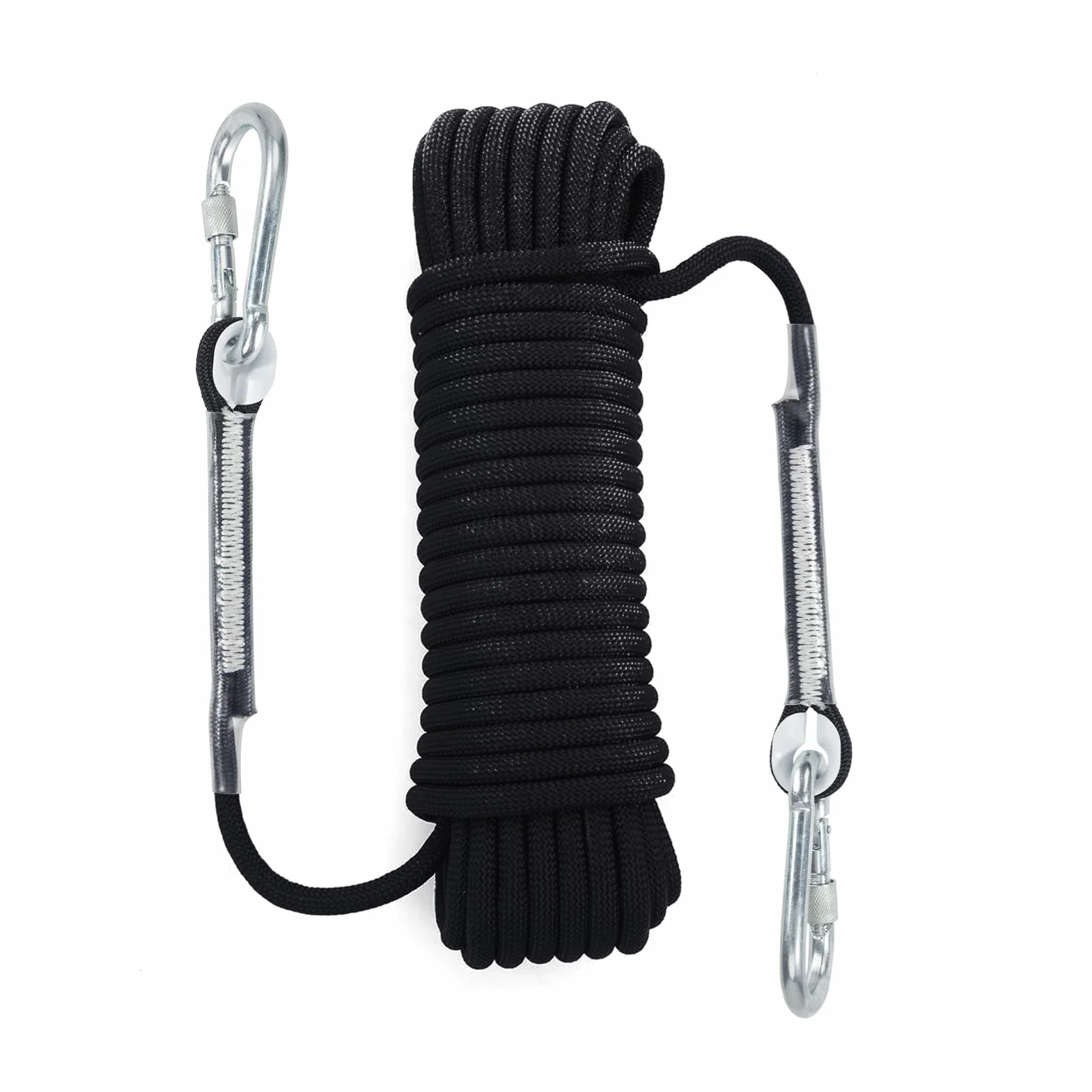 Cuerda de Escalada Estática 8mm con Mosquetones, Cuerda de Nailon Trenzada 10M