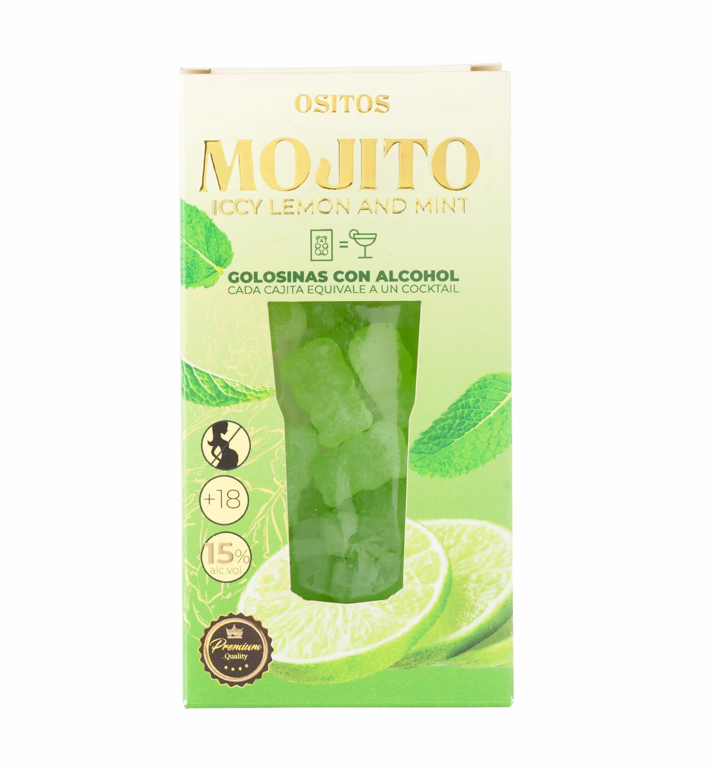 OSITOS Mojito - Cocktail comestible. Cada cajita equivale como un cocktail en volumen de alcohol.