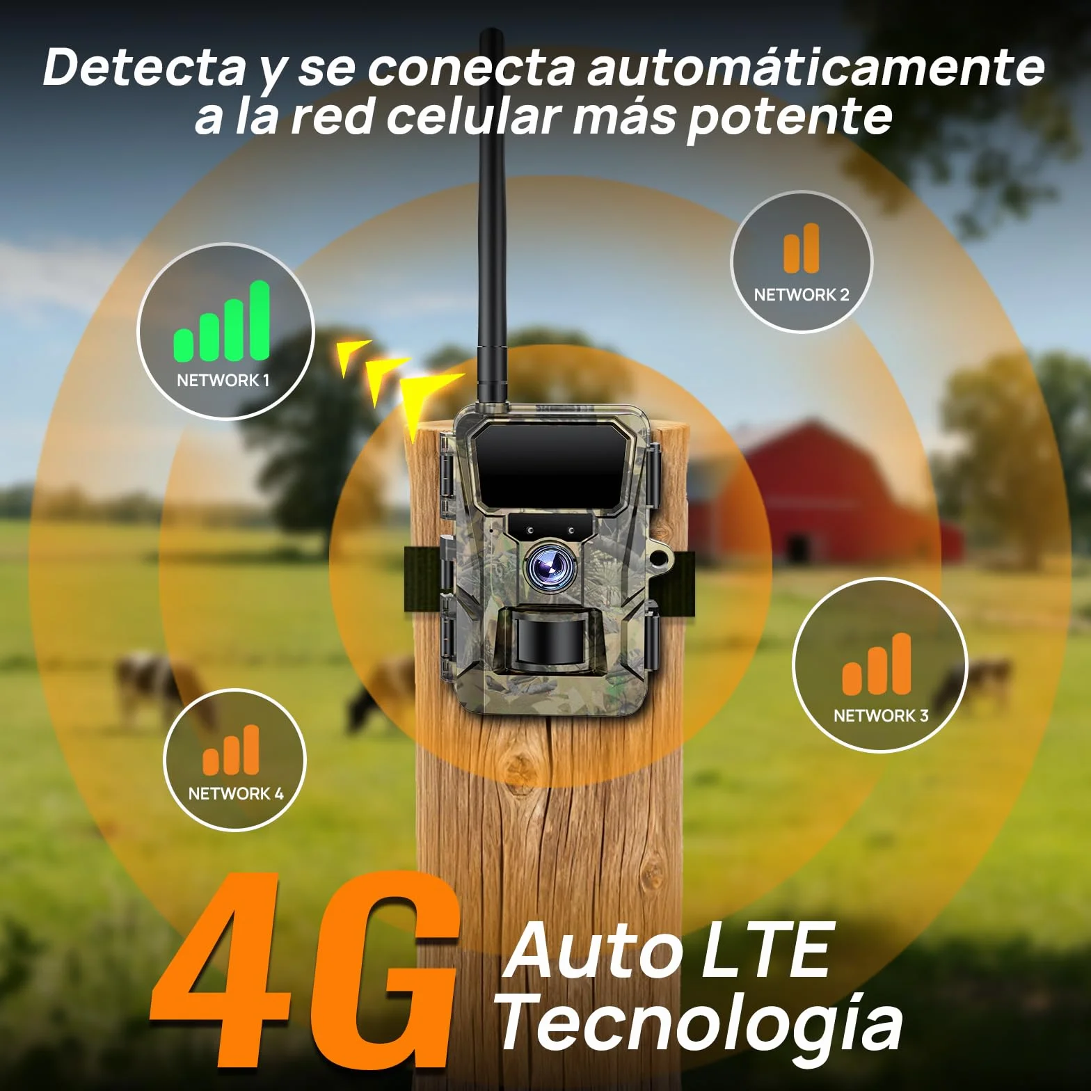 iZEEKER 2 en 1 Solar Cámara de Caza 4G LTE 48MP HD Nocturna con App, Batería 5200mAh, IP66 Impermeable