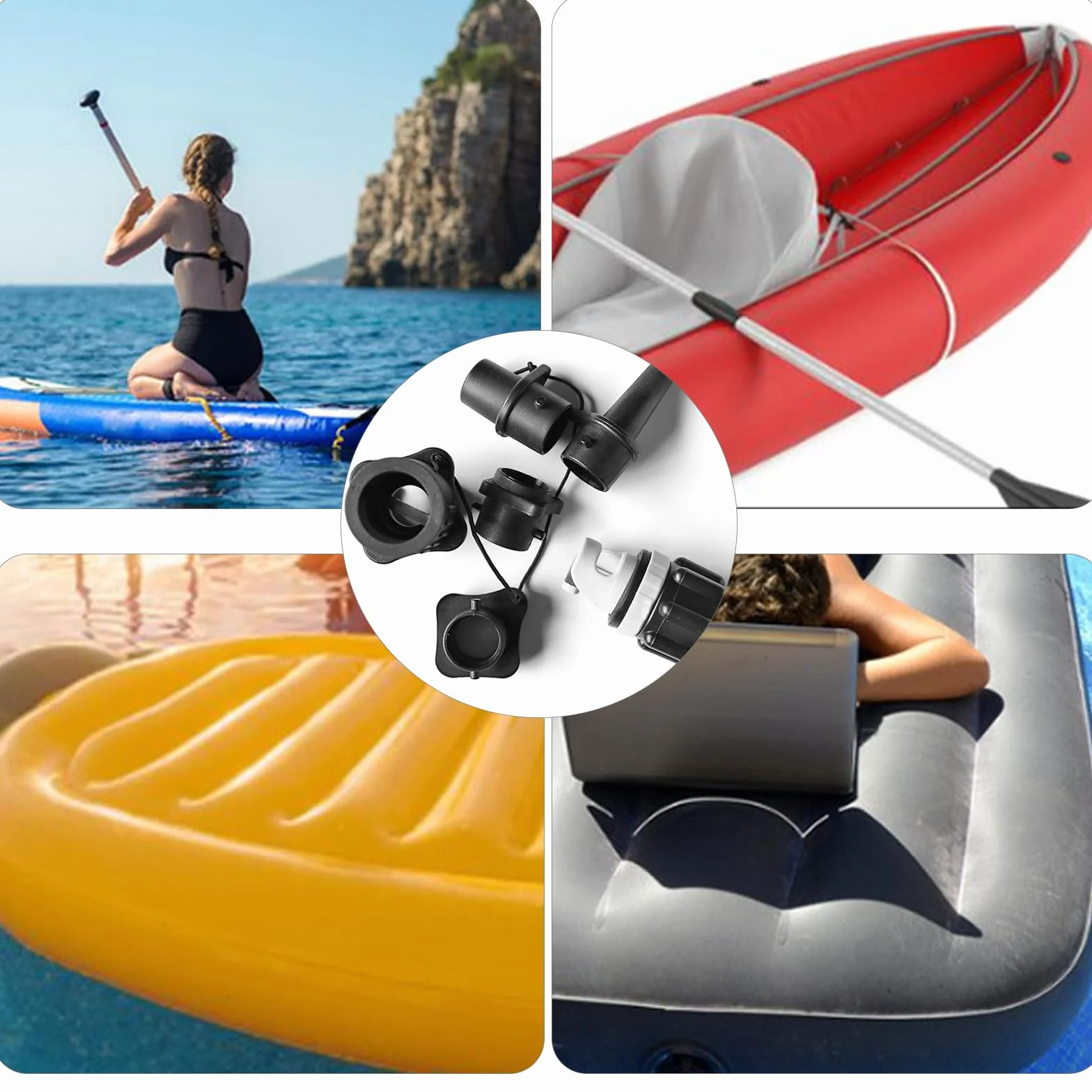 Adaptador Inflador Paddle Surf 8 Piezas Set Compresor Accesorios Hinchable