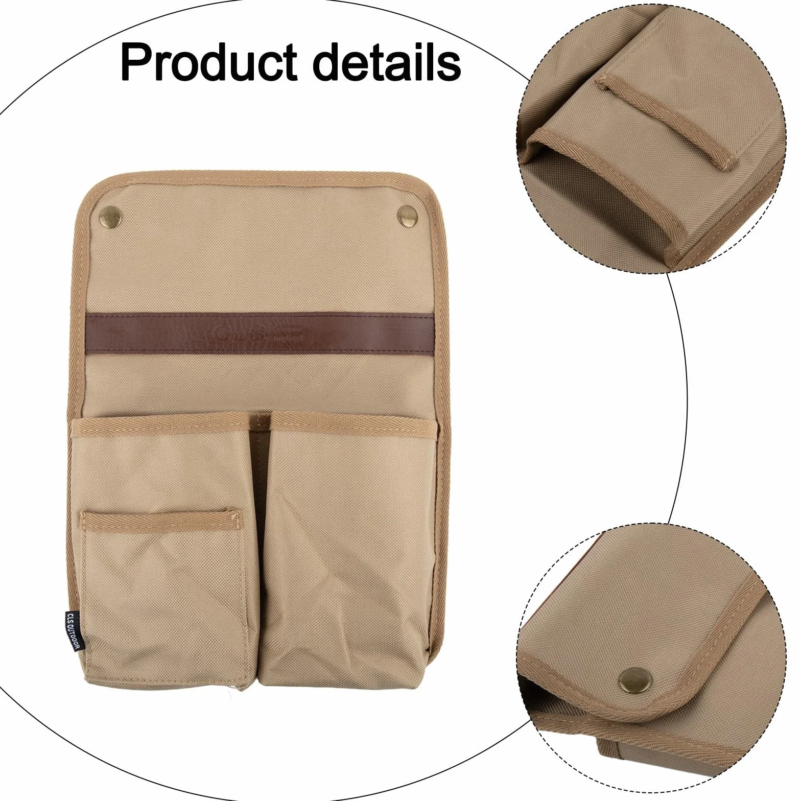 Plegable Bolsa de almacenamiento portátil para silla de camping, organizador lateral de lona con múltiples bolsillos
