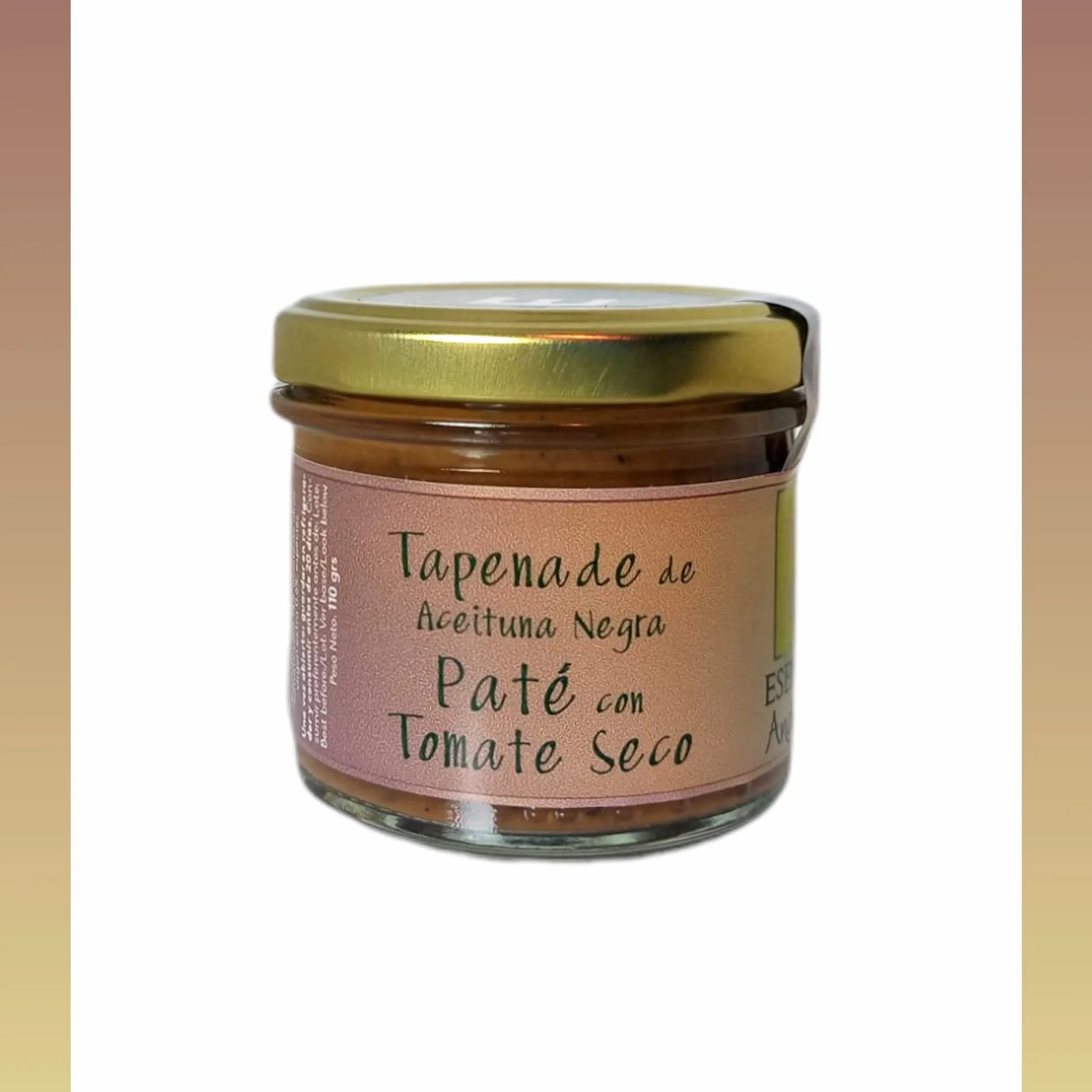Tapenade Aceituna Negra con Tomate 110gr Esencia Andalusí, Paté artesano de Aceitunas con Tomate y Aceite Oliva Virgen Extra