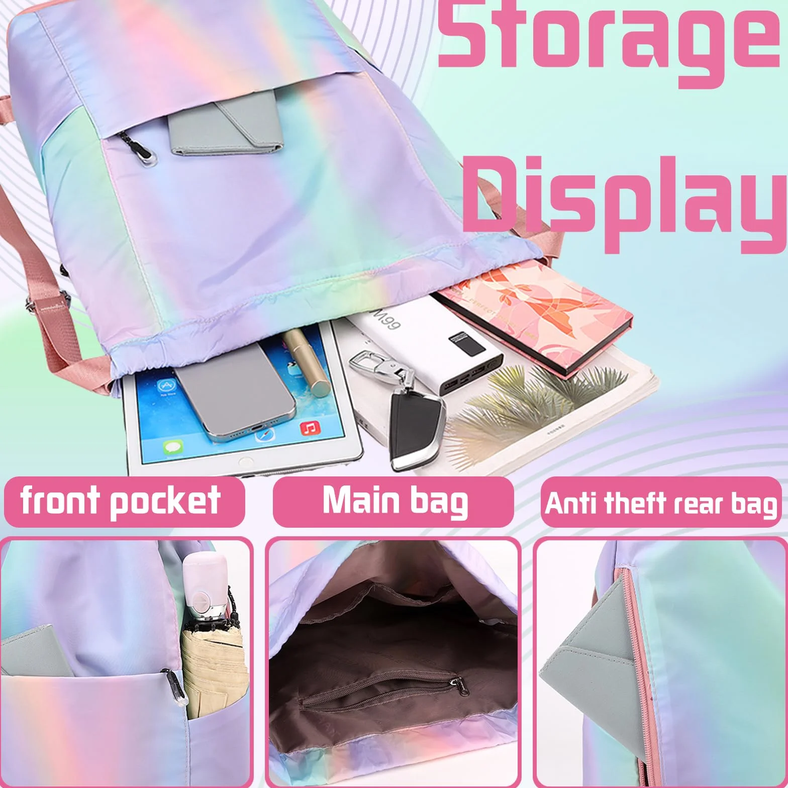 Mochila Deportiva Impermeable para Mujer Hombre Fitness Playa Viaje