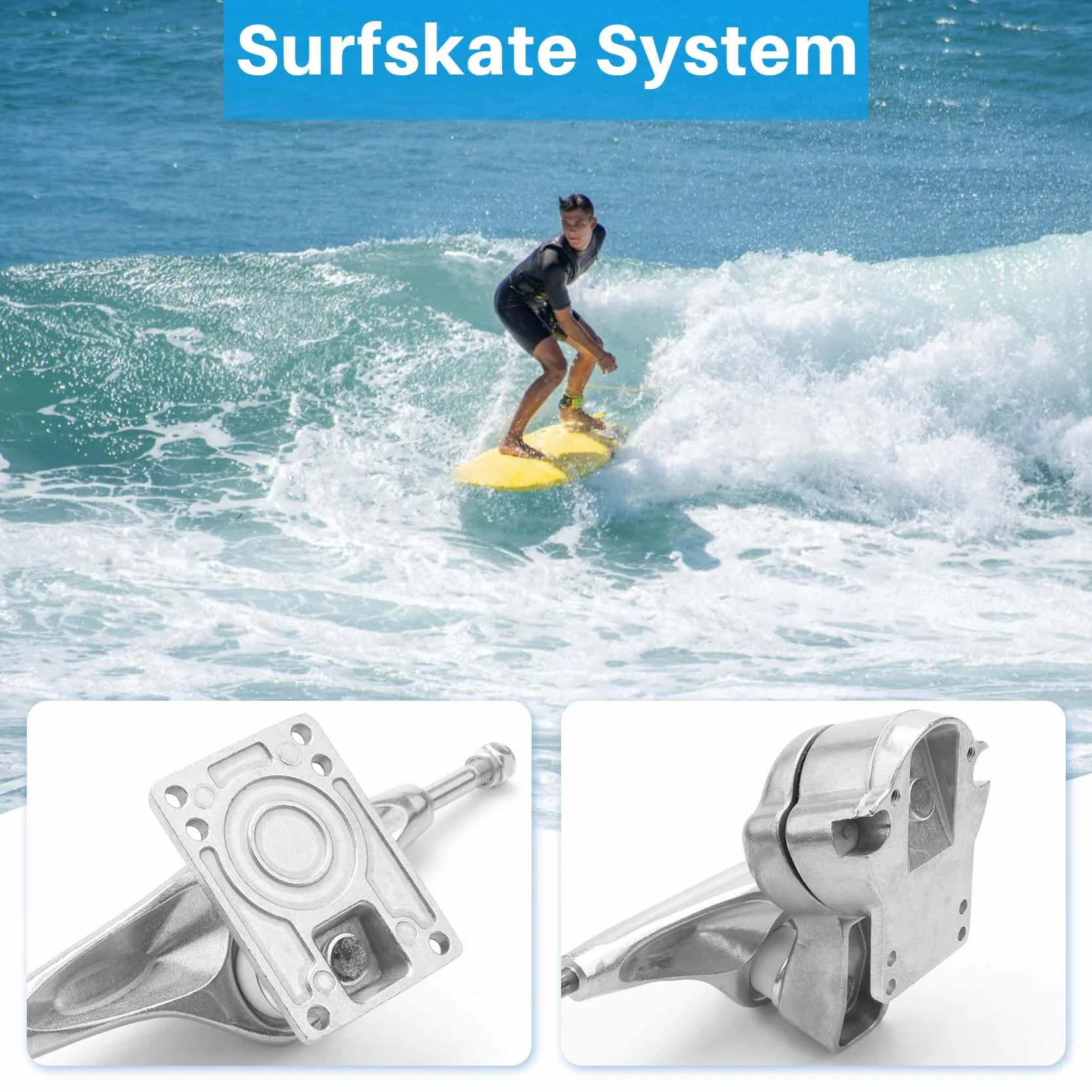 BruCke Surfskate Eje para S6 Rojo - Adapter Plata Junta Set