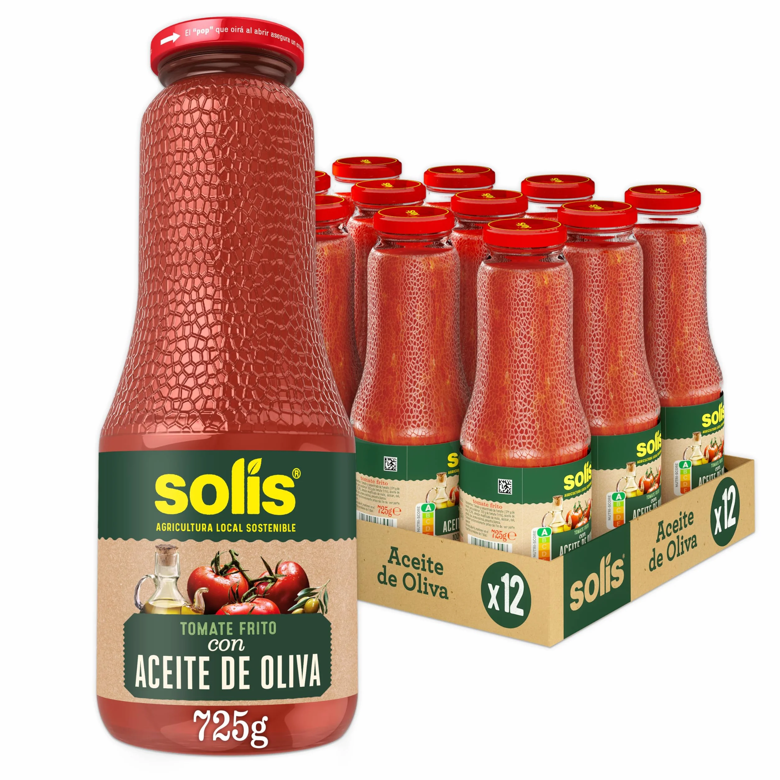 Solis Salsa de tomate FRASCO OLIVA 12 x 725 g