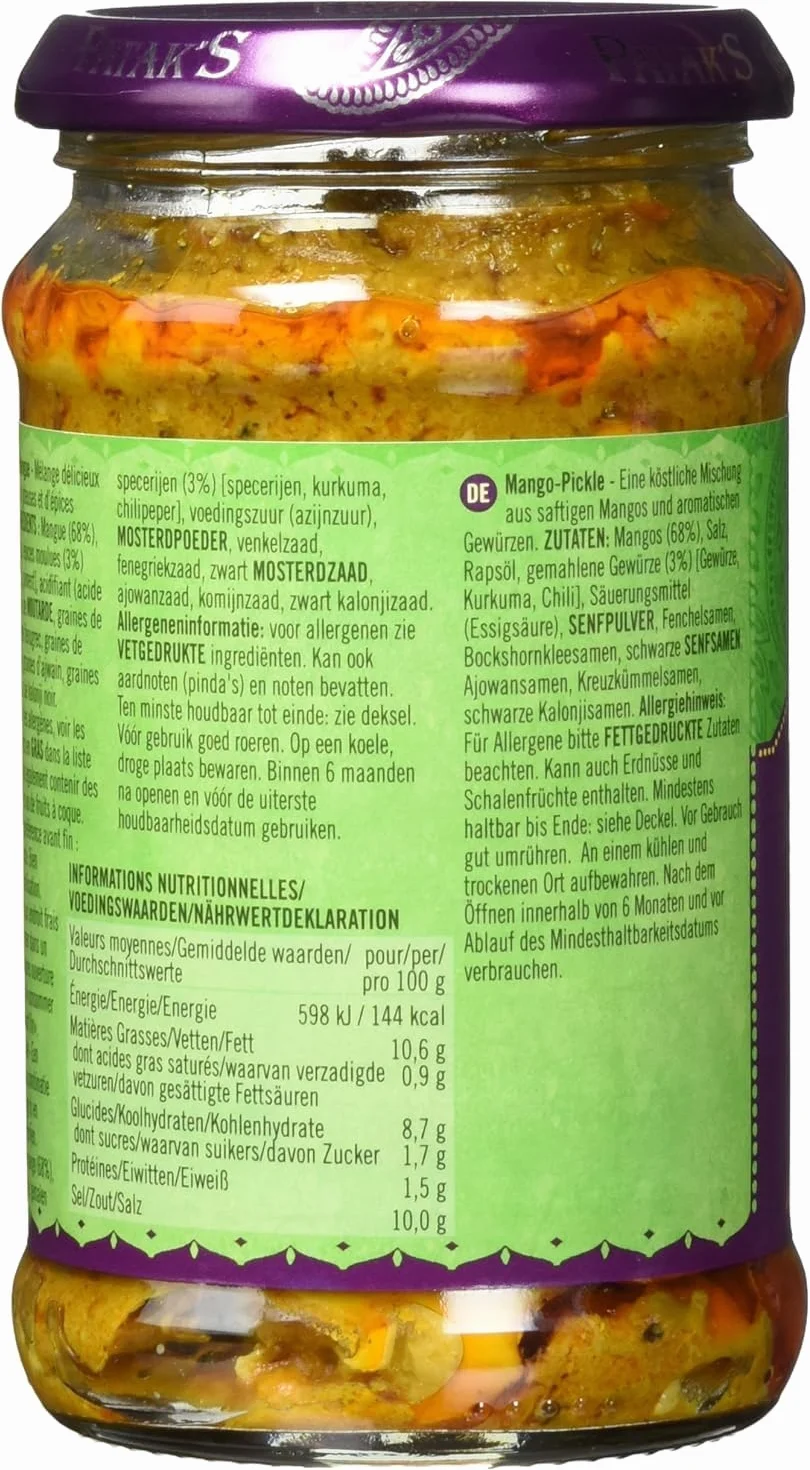 Patak'S Pack de pepinillos de mango suave de 6 x 283 gr 0.282999999999999 ml - Pack de 6