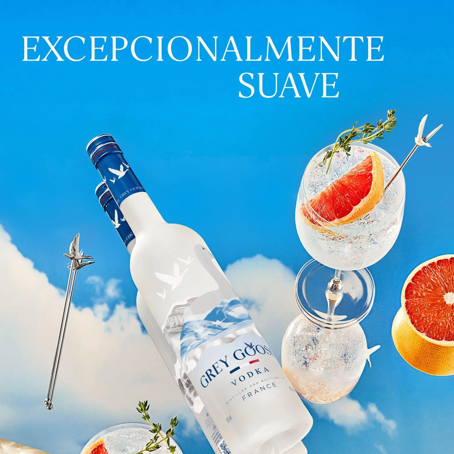 GREY GOOSE vodka premium francés 40% ALC. 1 l