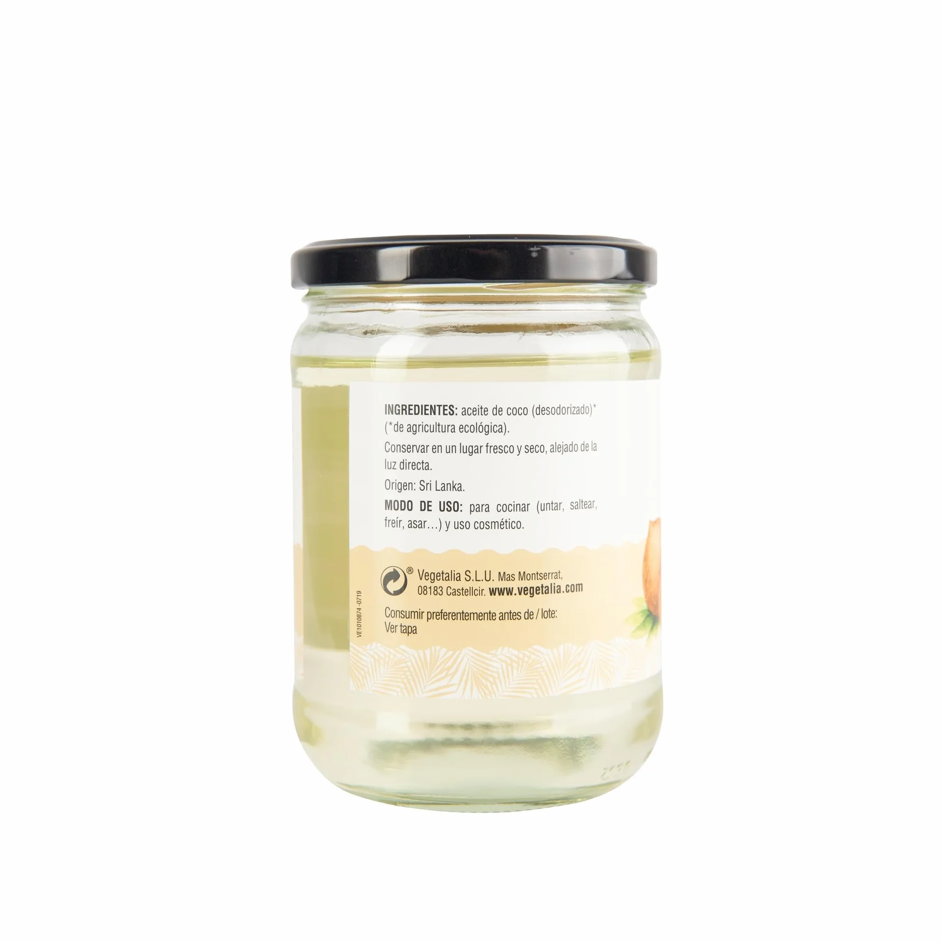 Aceite de Coco Desodorizado Bio 400g Vegetalia