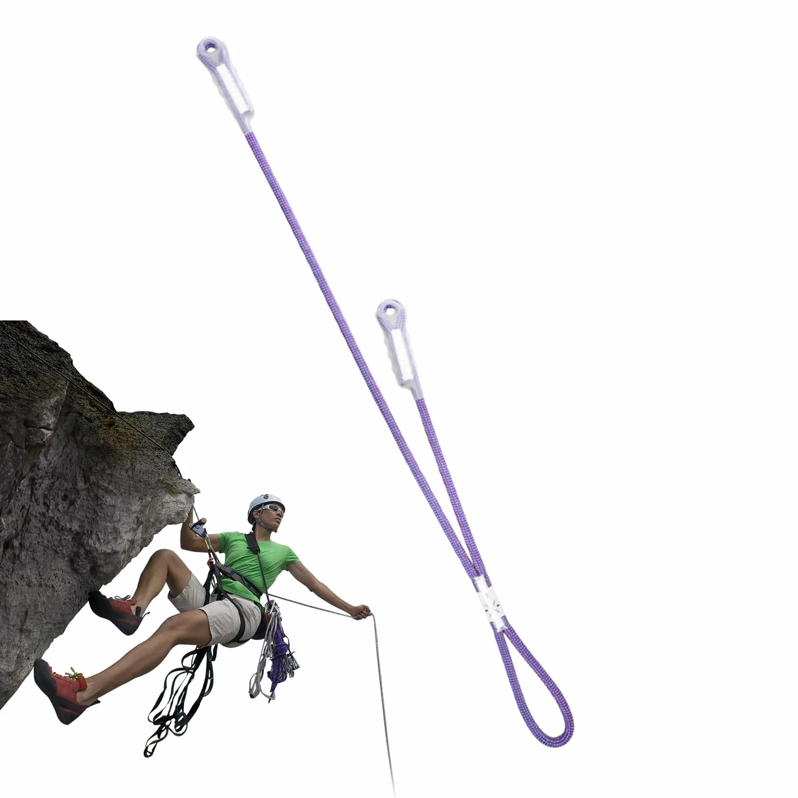 Prusik Rope Cuerda de Seguridad para Escalada Alta Resistencia en Forma de Y Ascensos Rescate