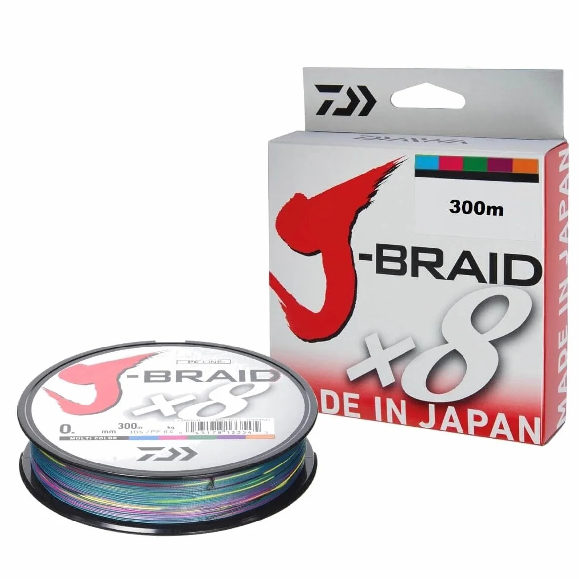 Daiwa J-Braid 8 Braid Hilo de pescar trenzado multicolor 300 m