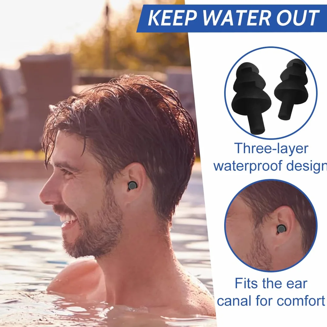 Nose Clip Natación Adultos 4 Piece Set Tapones para los Oídos Protección de la Nariz