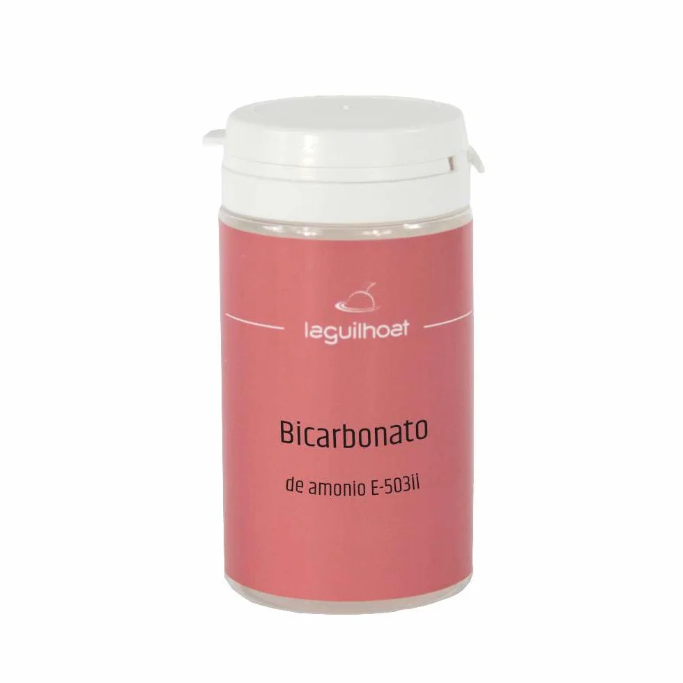 Bicarbonato de amonio 80 g para repostería y panadería Gasificante tradicional para galletas crujientes y masas ligeras Mejorador de masas sin gluten en bote hermético