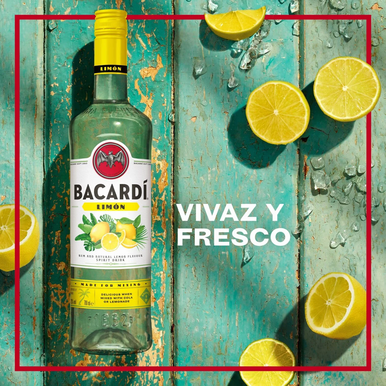 BACARDÍ Limón Ron Blanco Mezclado 27% 1 L