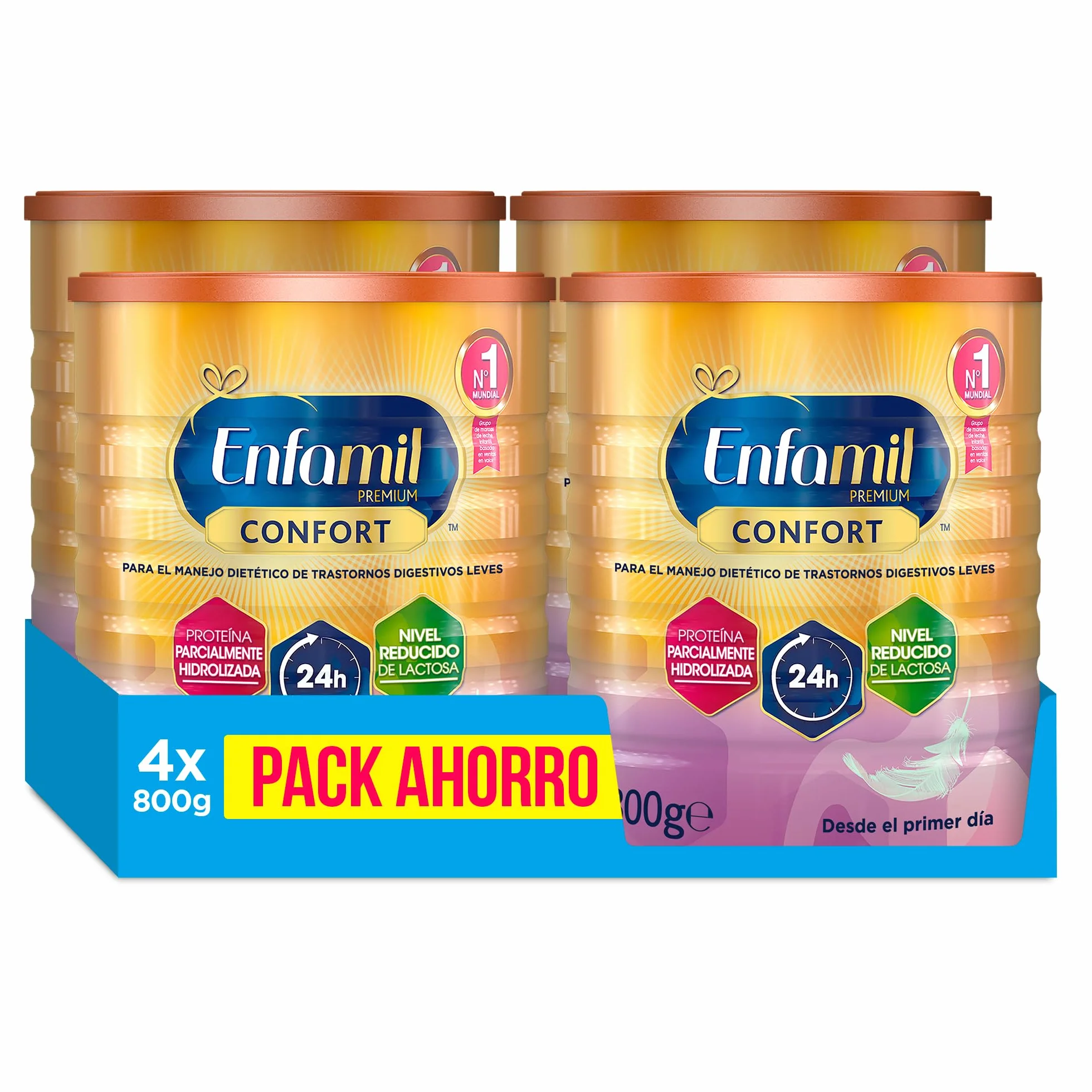 Enfamil Premium Confort Pack Fórmula para Bebés con Trastornos Digestivos - 4 latas x 800 g