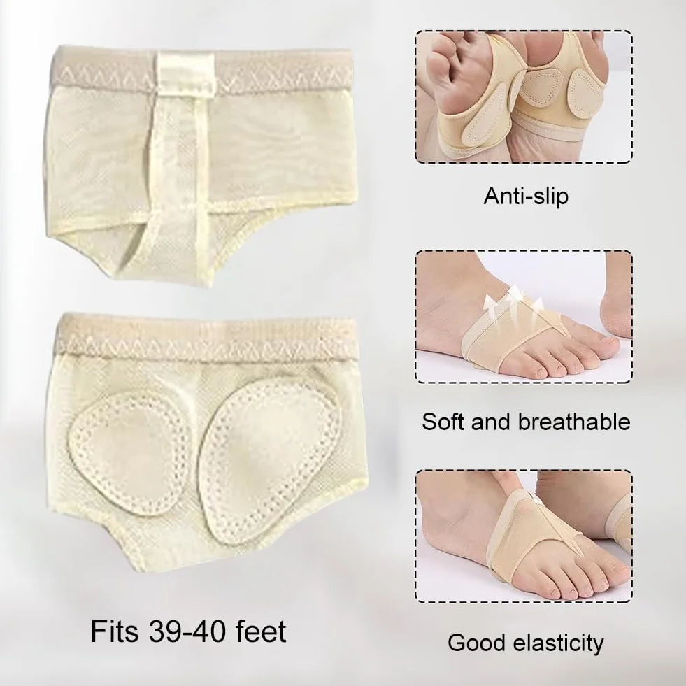 Almohadillas para Danza Transpirables Antideslizantes 2 Pares Tangas de Pie Ballet Calcetines Apoyo Dedo