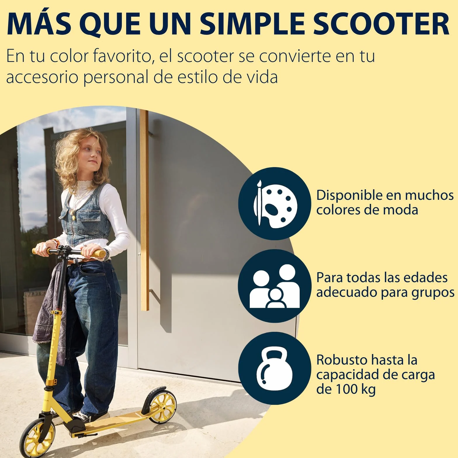 HUDORA Scooter Up 200 Patinete de Aluminio Plegable Ajustable hasta 100 kg