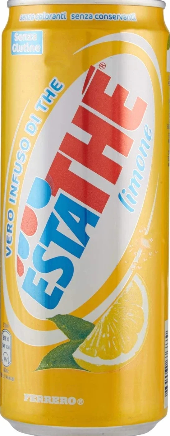 Paquete de prueba Ferrero ESTATHE Té helado The' Limón Té Tarro de melocotón 48 x 330 ml