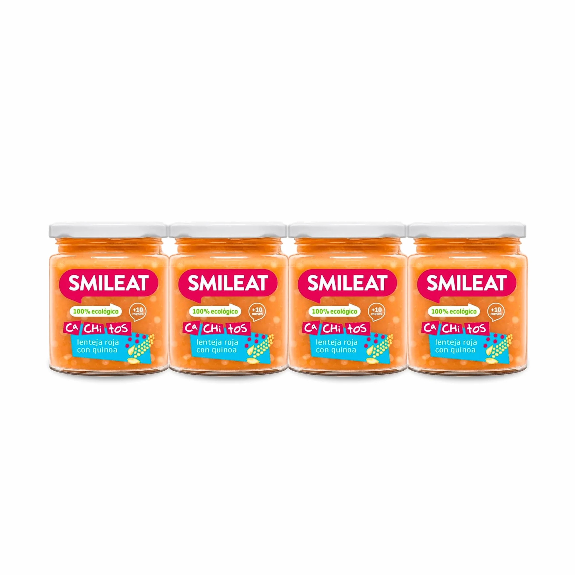 Smileat Tarritos de Lenteja Roja con Quinoa Ecológico Sin Azúcar Añadido Pack 4 x 230g 920g
