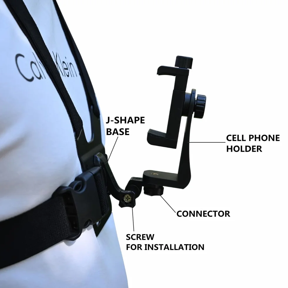 Arnés de Pecho para Cámara de Acción GoPro y Teléfono con Trípode Portátil