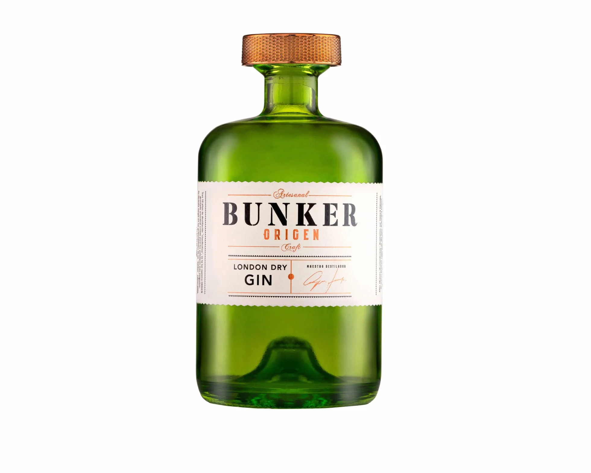 Bunker Distillery - Ginebra Premium Artesanal Bunker Origen - Botella 70 cl - London Dry Gin - Edición limitada - Premio Mejor Ginebra de España 2024,2023 y 2021 - Sin gluten - 100% natural