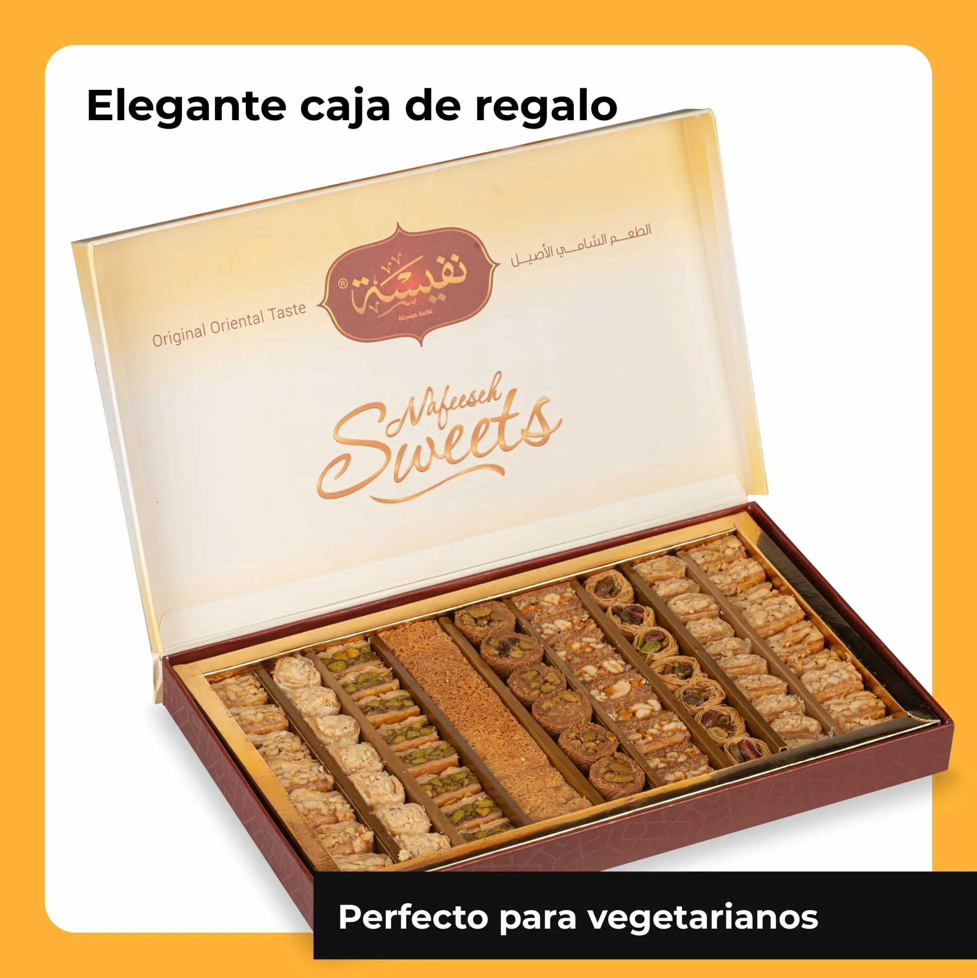 Dorimed Baklava 750g, 68 Piezas, Surtido Dulces Orientales con Pistachos y Anacardos en Elegante Caja de Regalo, Sin Conservantes, Sin Aditivos, Sin Colorantes