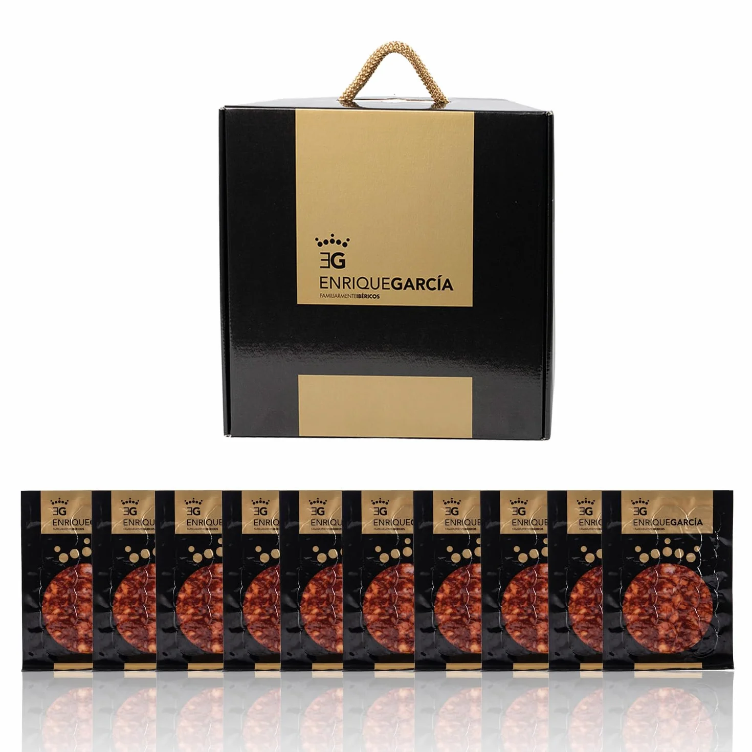 Chorizo Ibérico de Bellota, 10 Sobres, 100 g, Caja Regalo