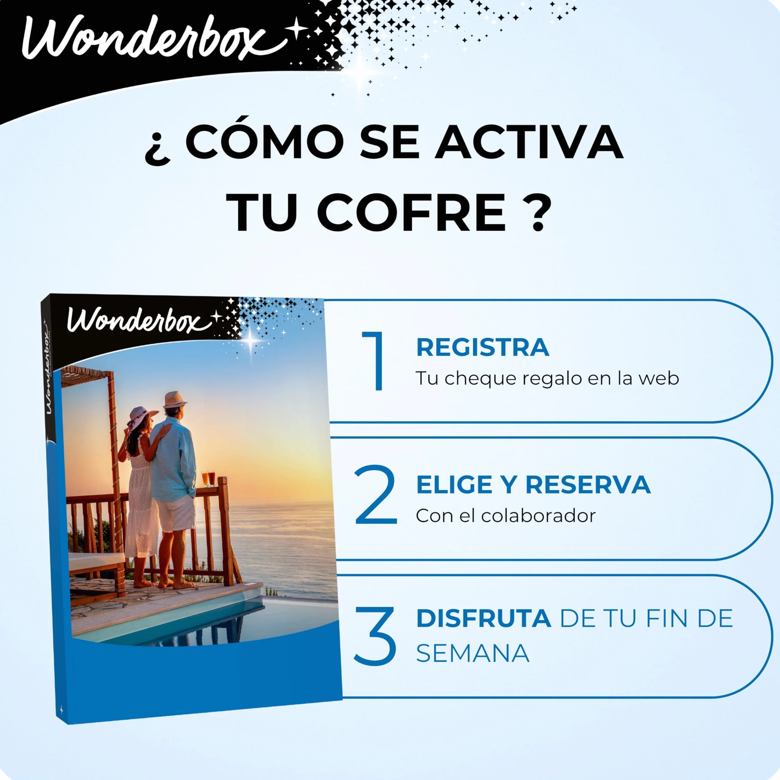 WONDERBOX Caja Regalo - MIL & UNA NOCHES INOLVIDABLES - 500 hoteles en España y Europa para dos personas.