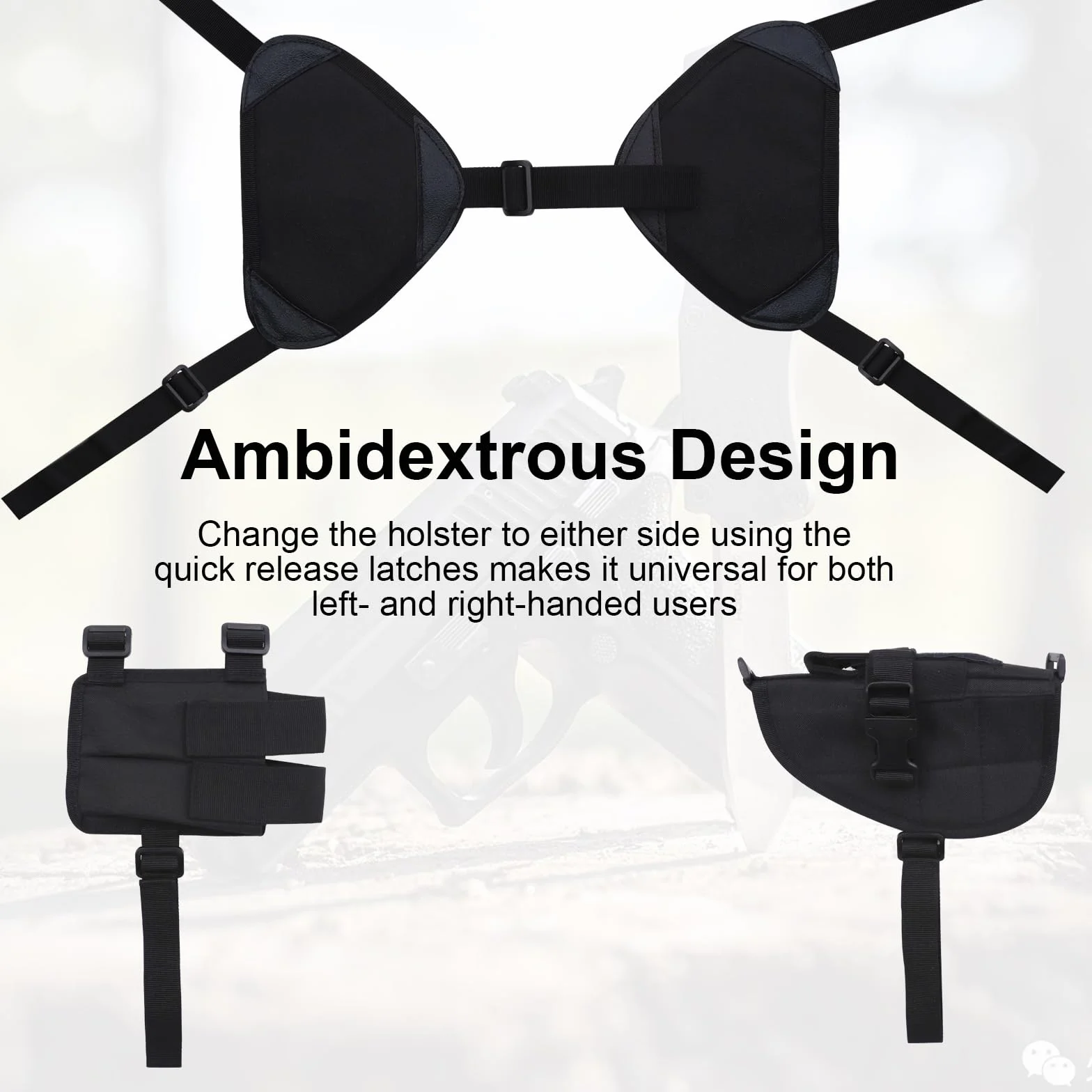 Funda de Hombro para Pistolas, 2-Pack Fundas Verticales Ajustables con Doble Carga, Oculto Alta Resistencia