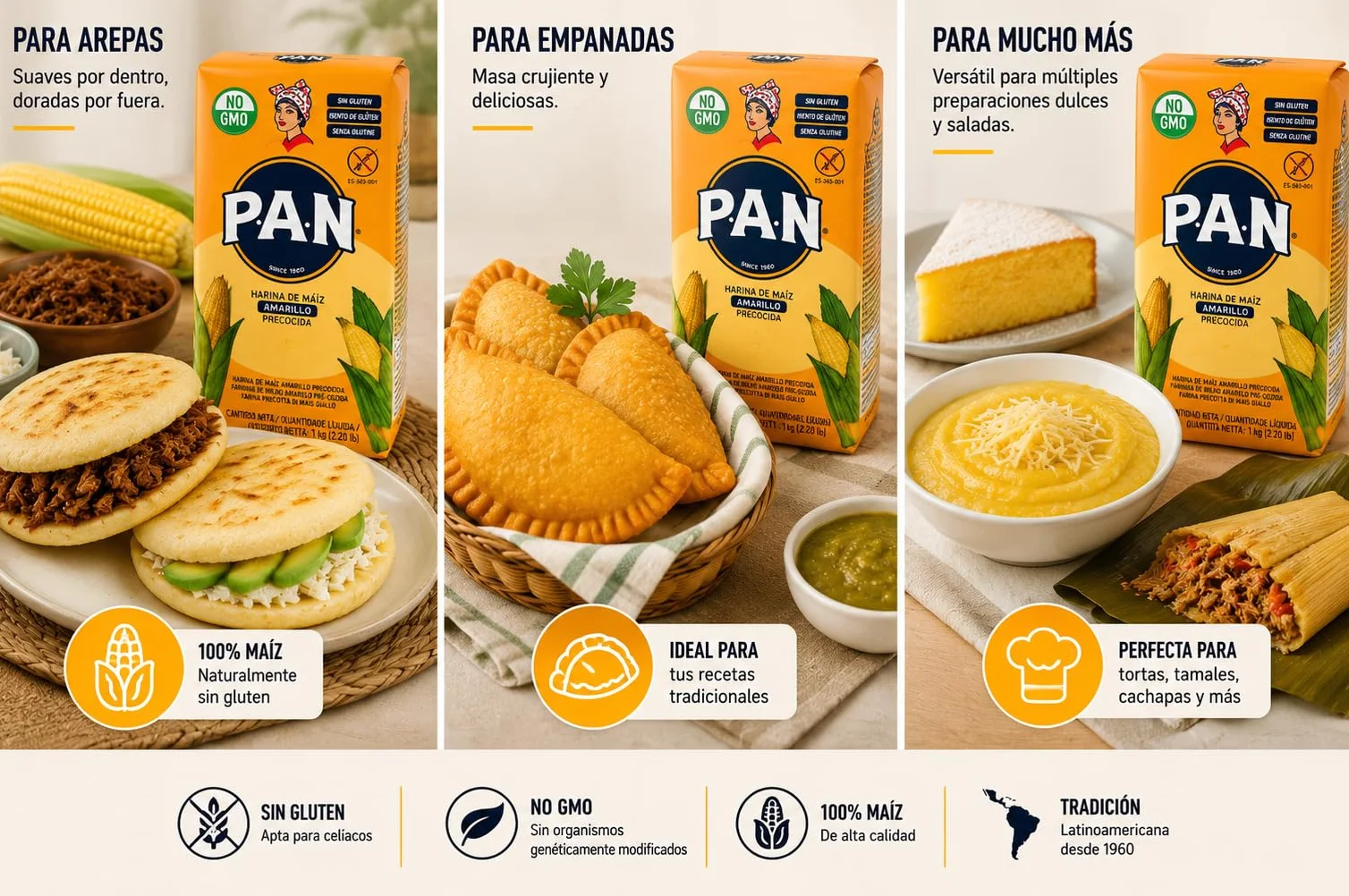 HARINA - PAN - CAJA DE HARINA PAN DE MAIZ AMARILLO PRECOCIDA - 1 KG - 10 UNIDADES