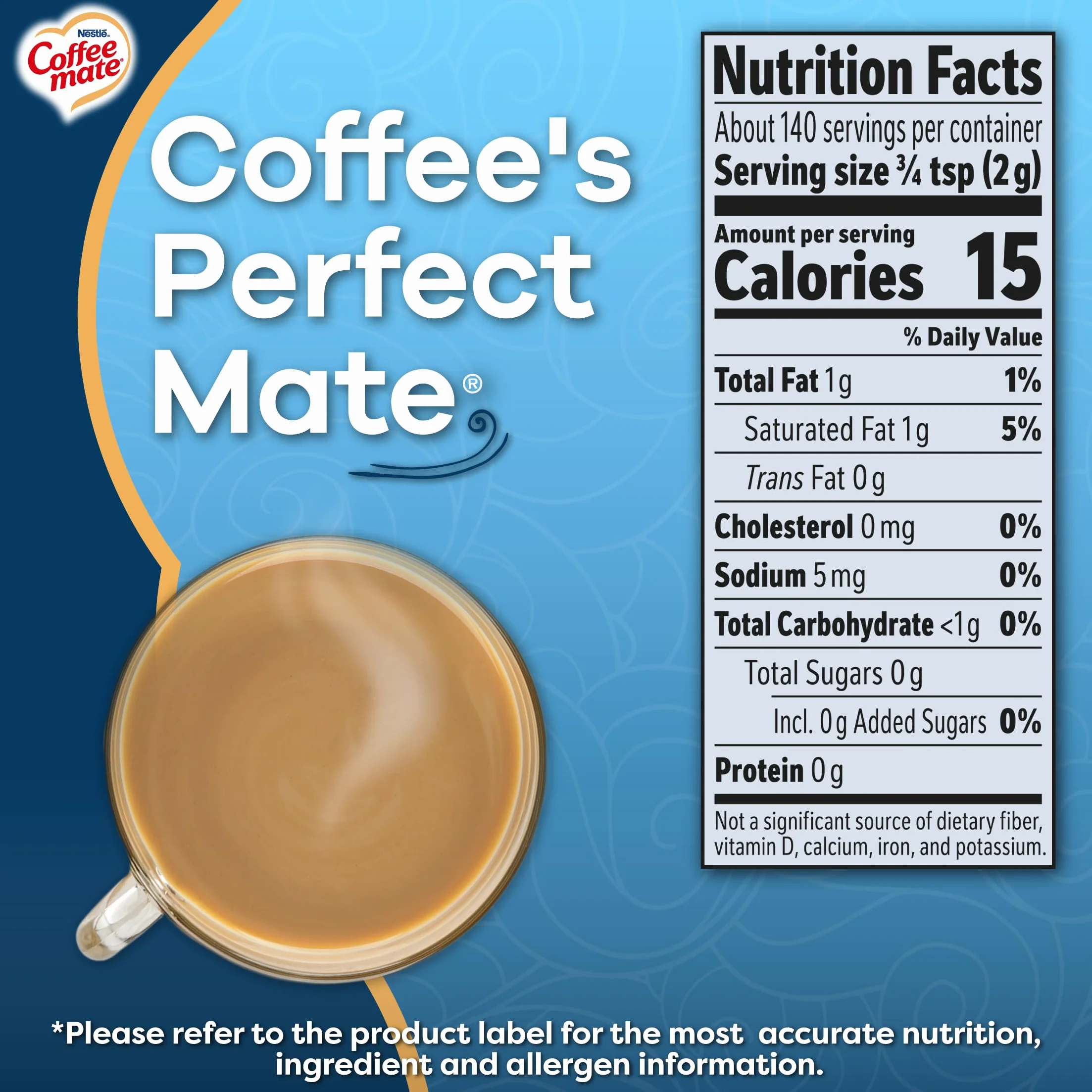 Coffee-mate French Vanilla, Sugar-Free Powdered Coffee Creamer, 10.2-Ounce Units (Pack of 6)