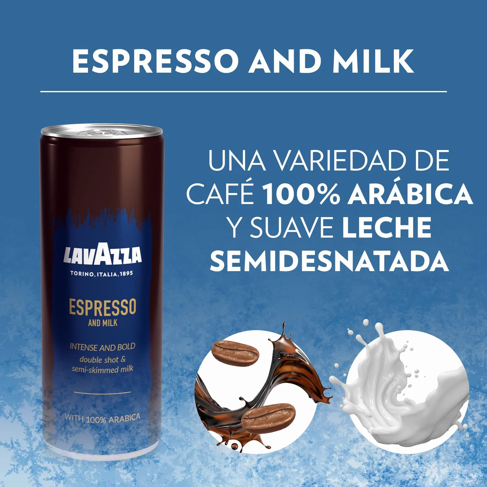 Lavazza, Ready to drink Espresso and Milk, Café Frío Listo para Beber, 12 x 250 ml, Gusto Intenso y con Cuerpo, con Café 100% Arábica y Leche Semidesnatada