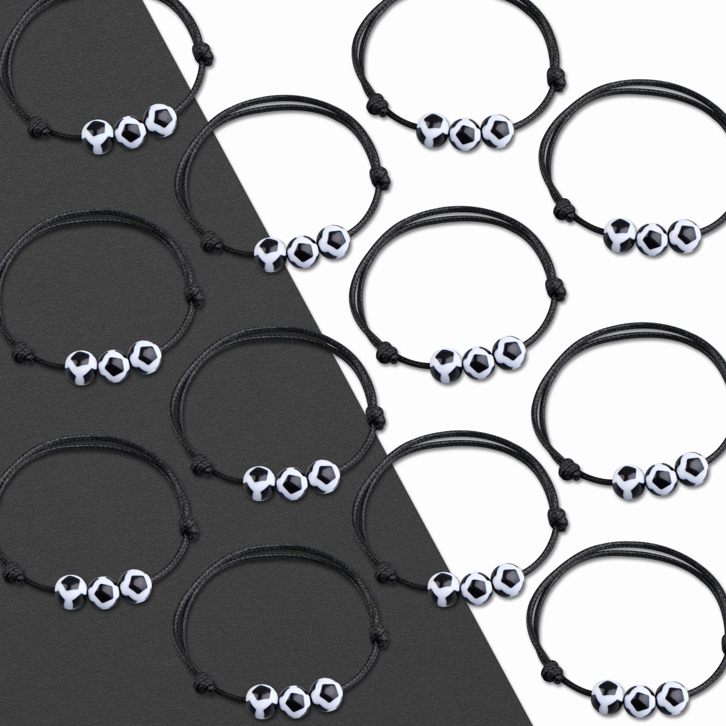 Pulseras de Fútbol Ajustables Trenzadas a Mano para Niñas Niños