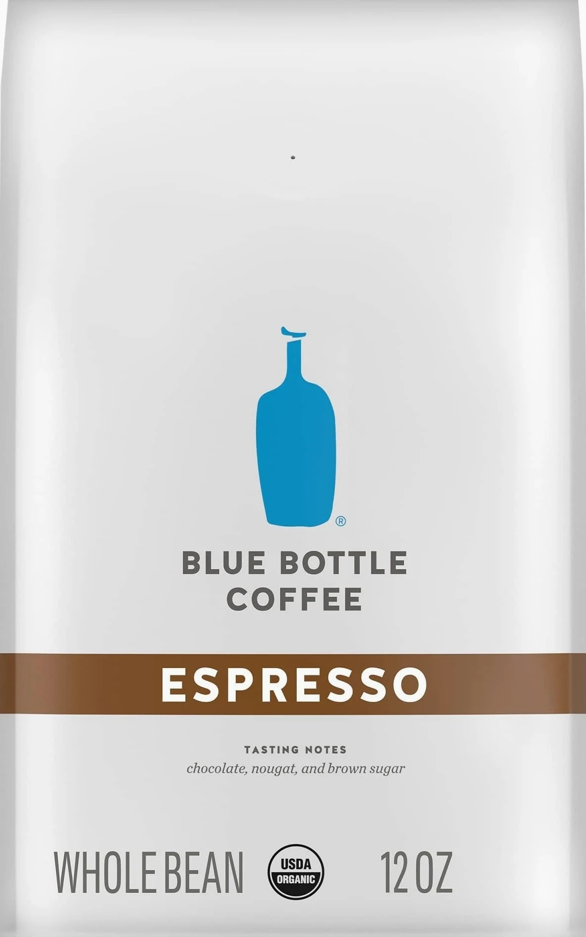 Blue Bottle - Café orgánico en grano entero, espresso, tostado oscuro, bolsa de 12 onzas (paquete de 1) | Café orgánico en grano entero; espresso tostado oscuro; café especial gourmet; bolsa individual de 12 onzas
