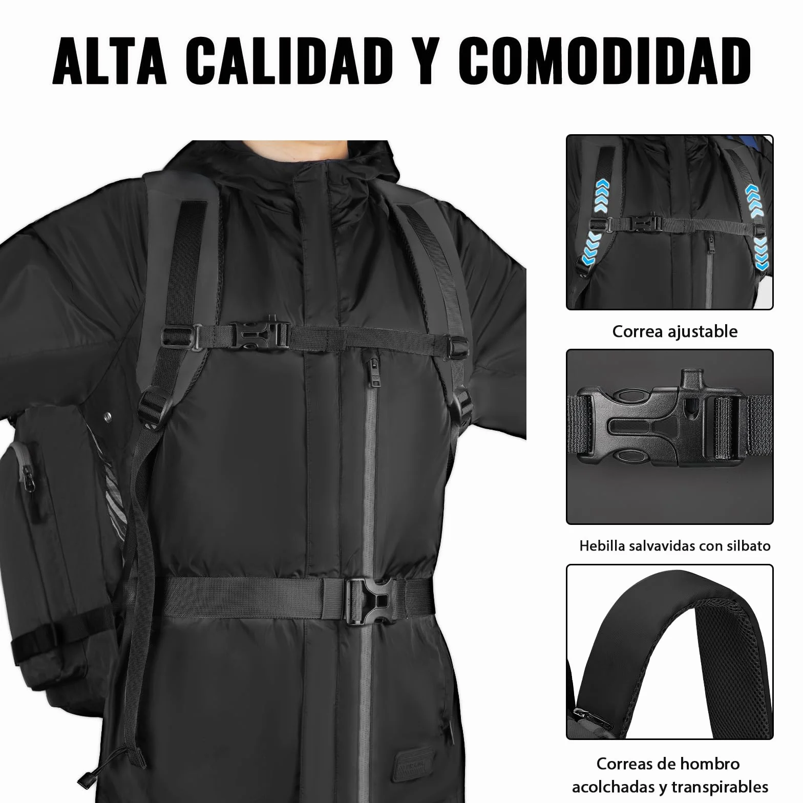 YOREPEK Mochila Bolsa Botas Esqui 65L Impermeable Casco Snowboard Negro
